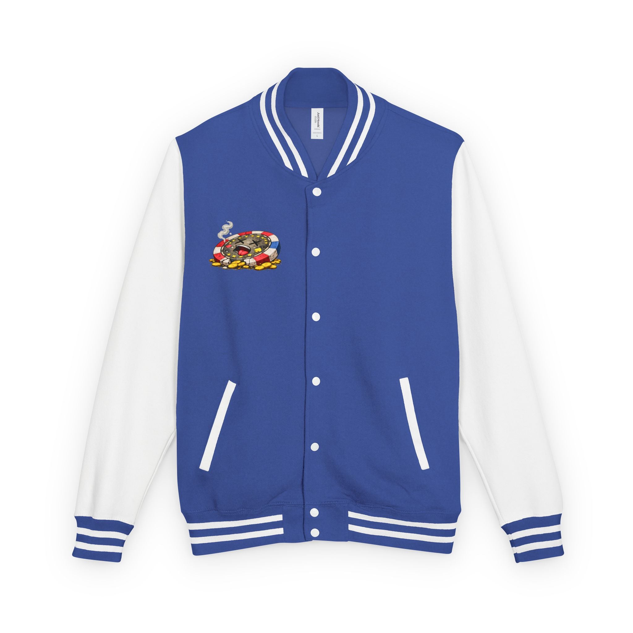 Casino Chip Varsity Jacket — Cute Lucky Chip Design
