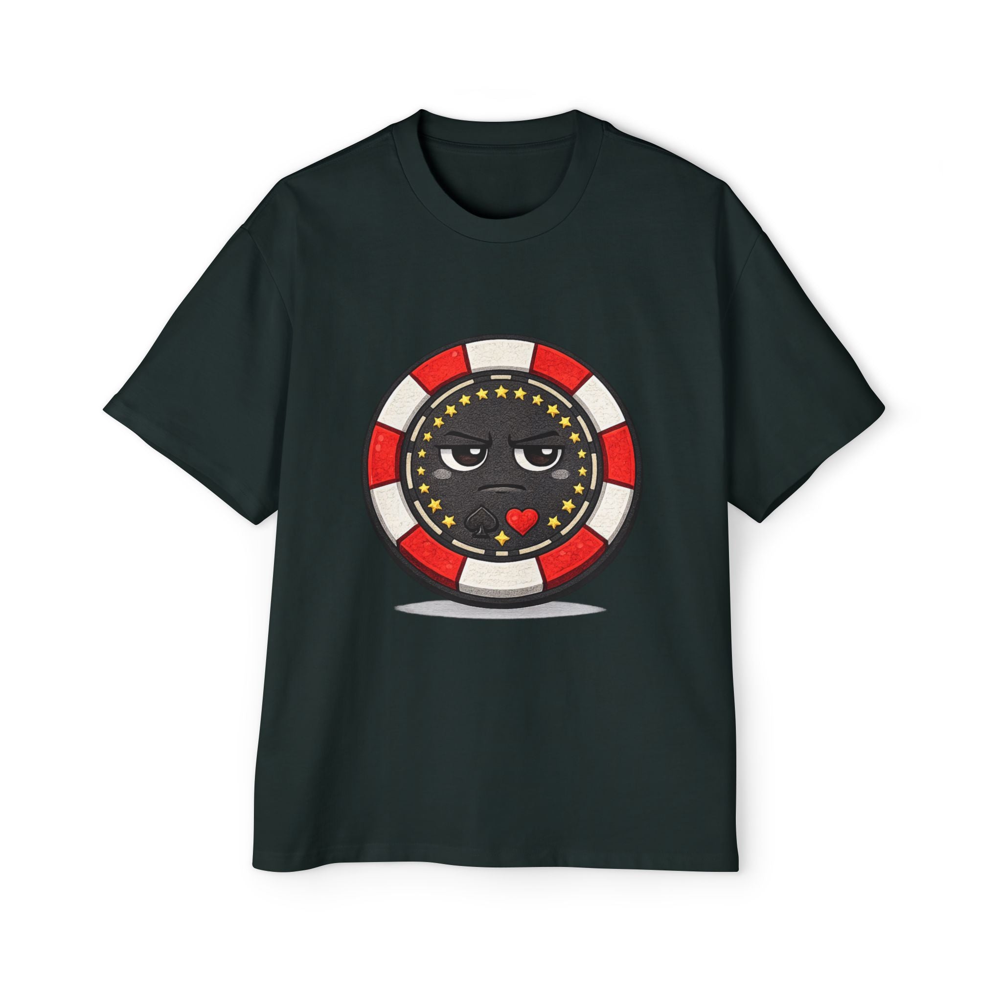 Poker Chip Emoji T‑Shirt — Serious face Casino Graphic Tee