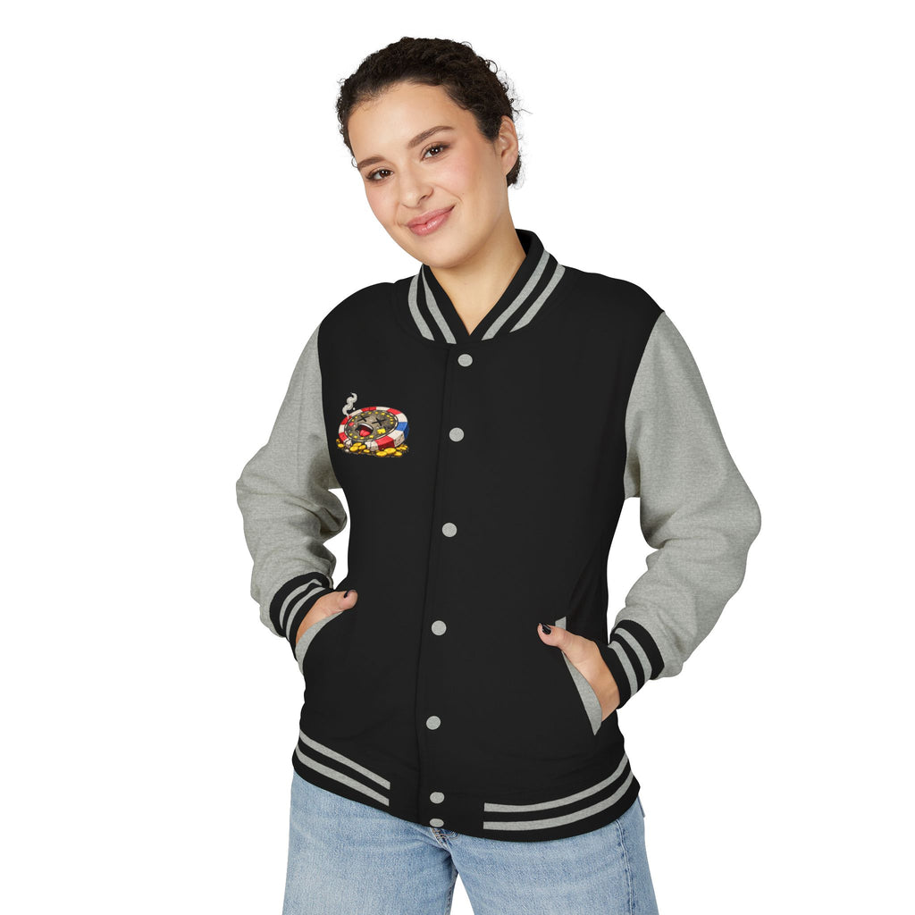 Casino Chip Varsity Jacket — Cute Lucky Chip Design