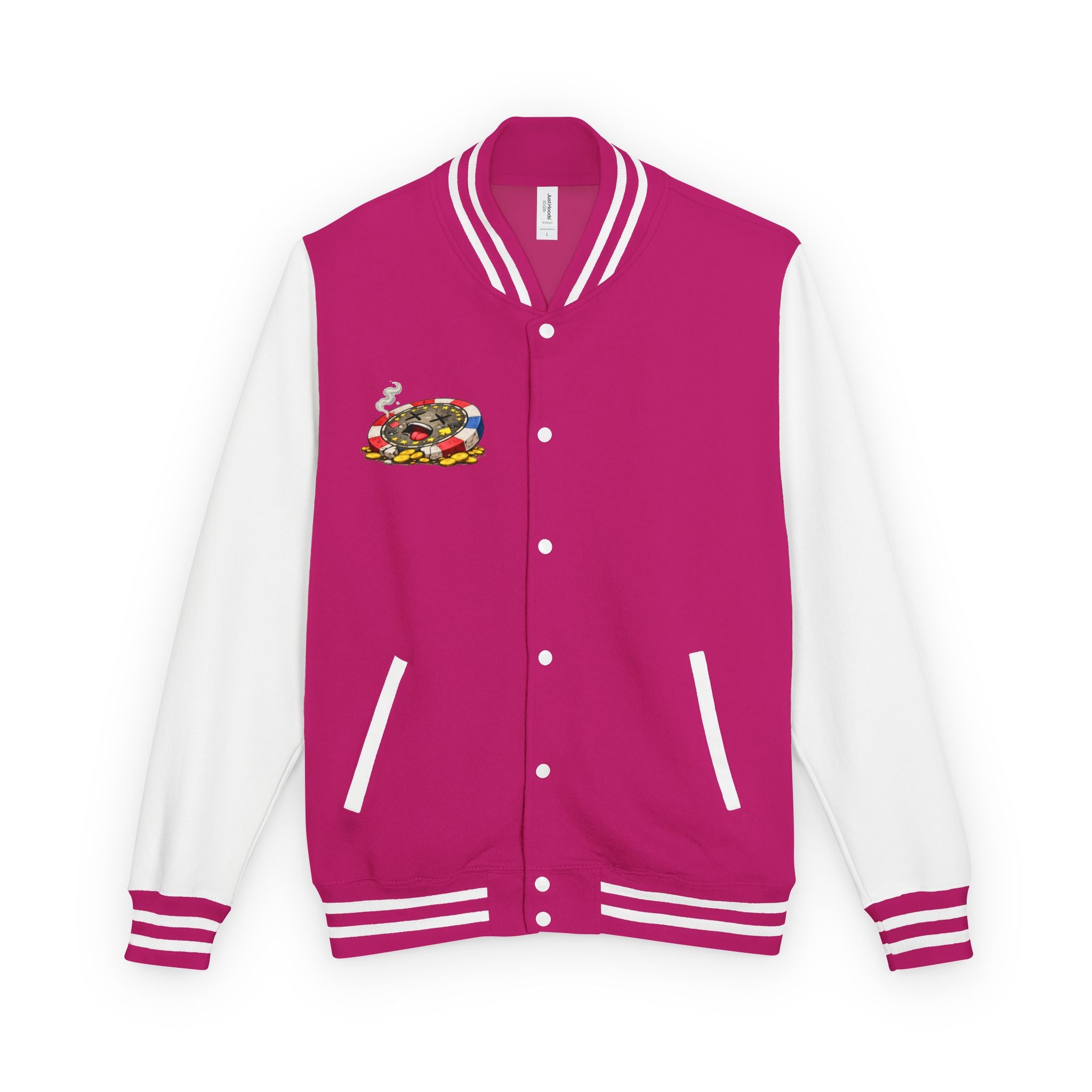 Casino Chip Varsity Jacket — Cute Lucky Chip Design