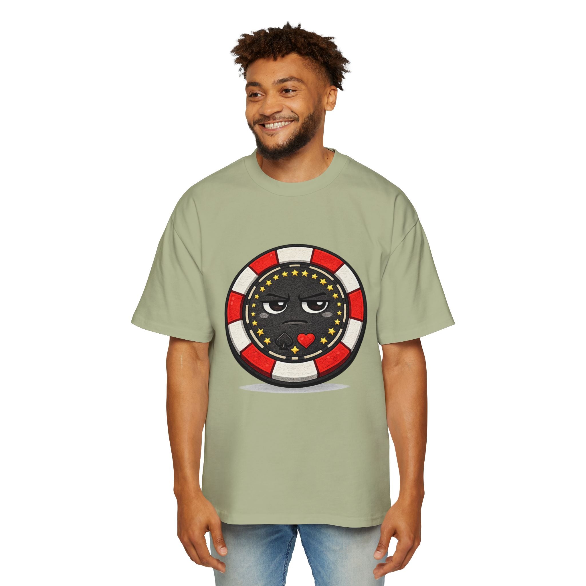 Poker Chip Emoji T‑Shirt — Serious face Casino Graphic Tee