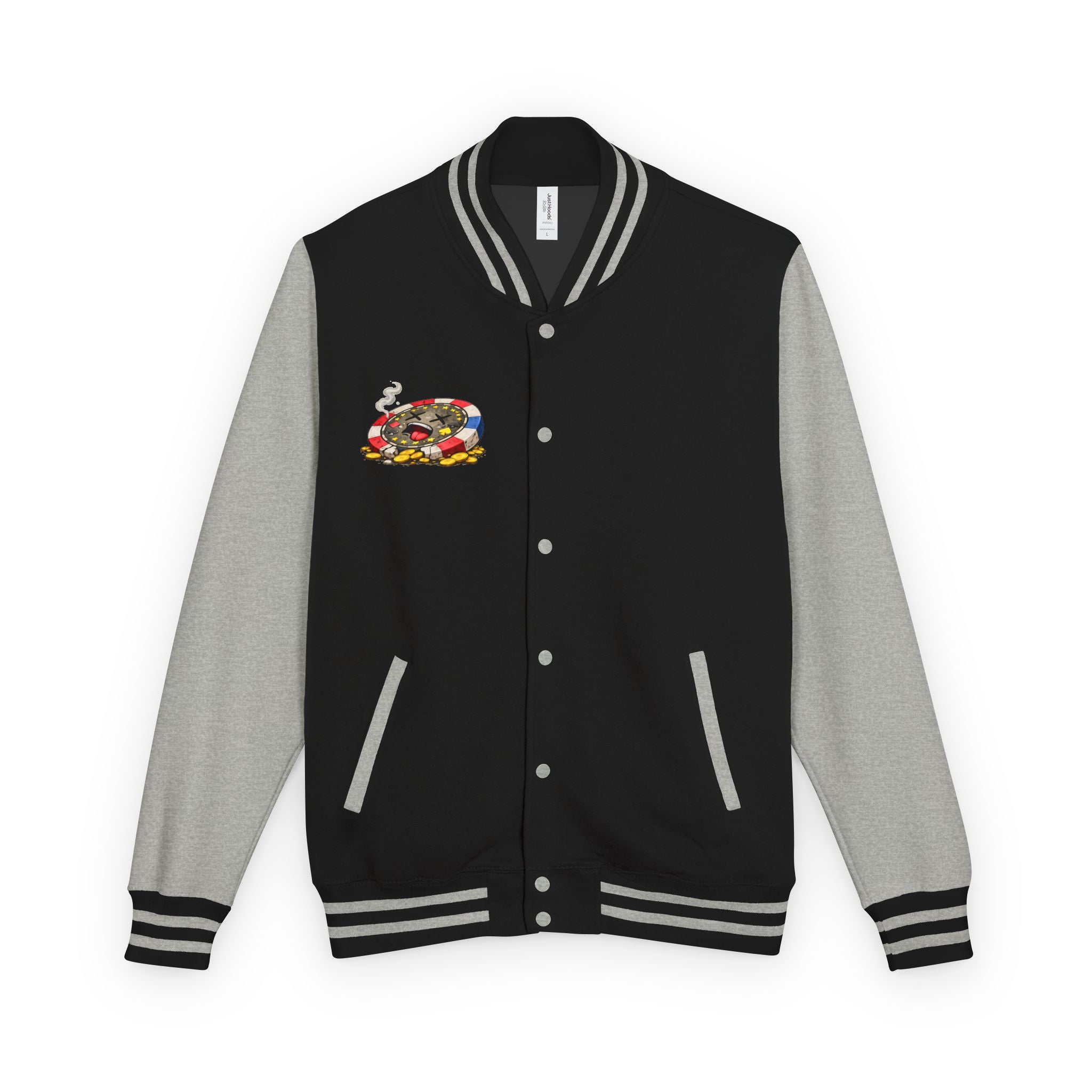 Casino Chip Varsity Jacket — Cute Lucky Chip Design