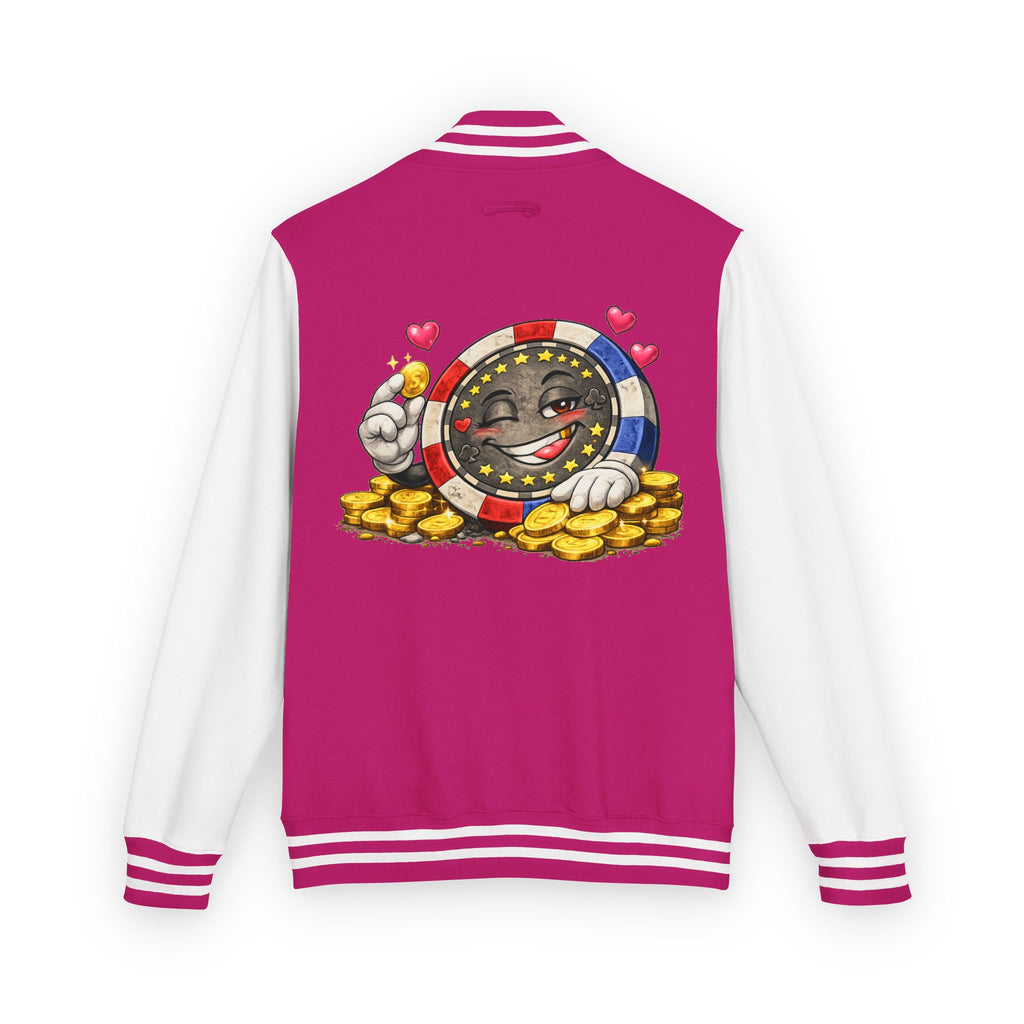 Casino Chip Varsity Jacket — Cute Lucky Chip Design