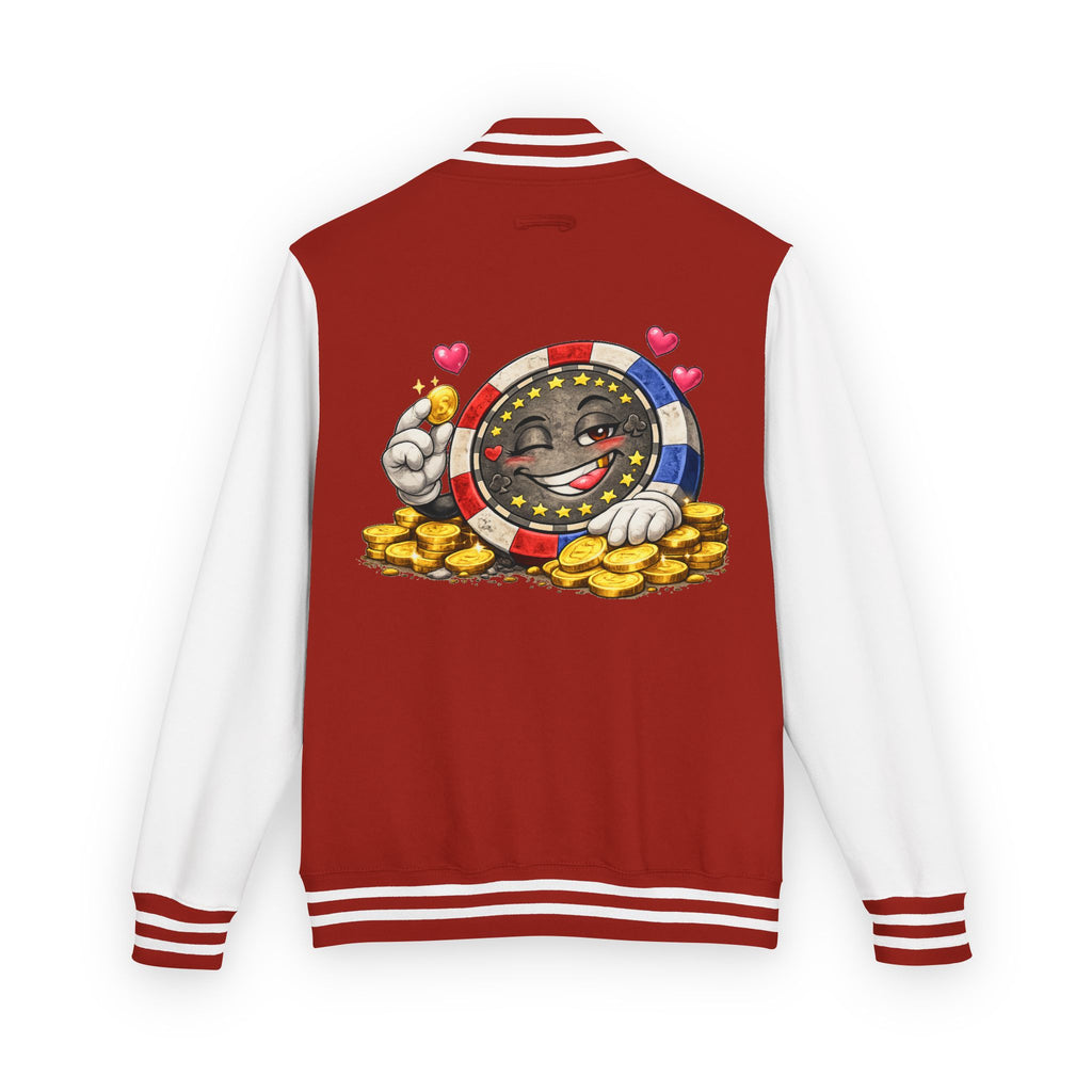 Casino Chip Varsity Jacket — Cute Lucky Chip Design