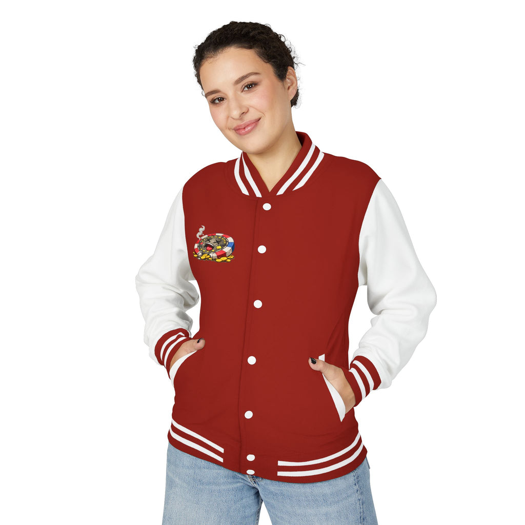 Casino Chip Varsity Jacket — Cute Lucky Chip Design