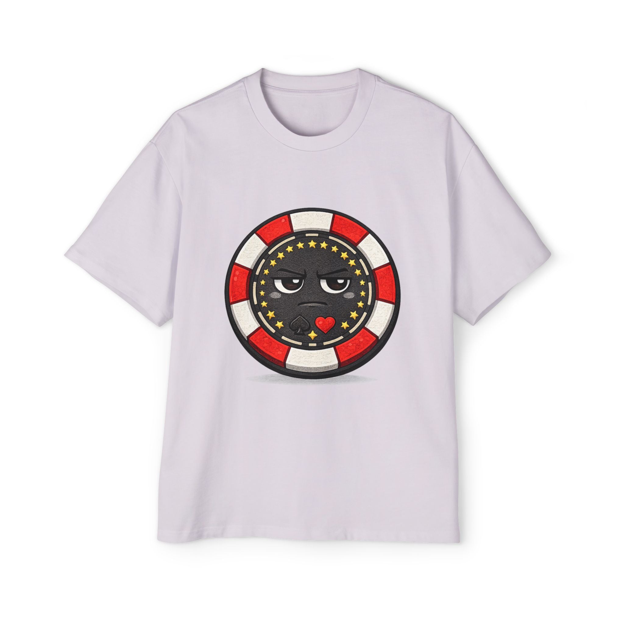 Poker Chip Emoji T‑Shirt — Serious face Casino Graphic Tee