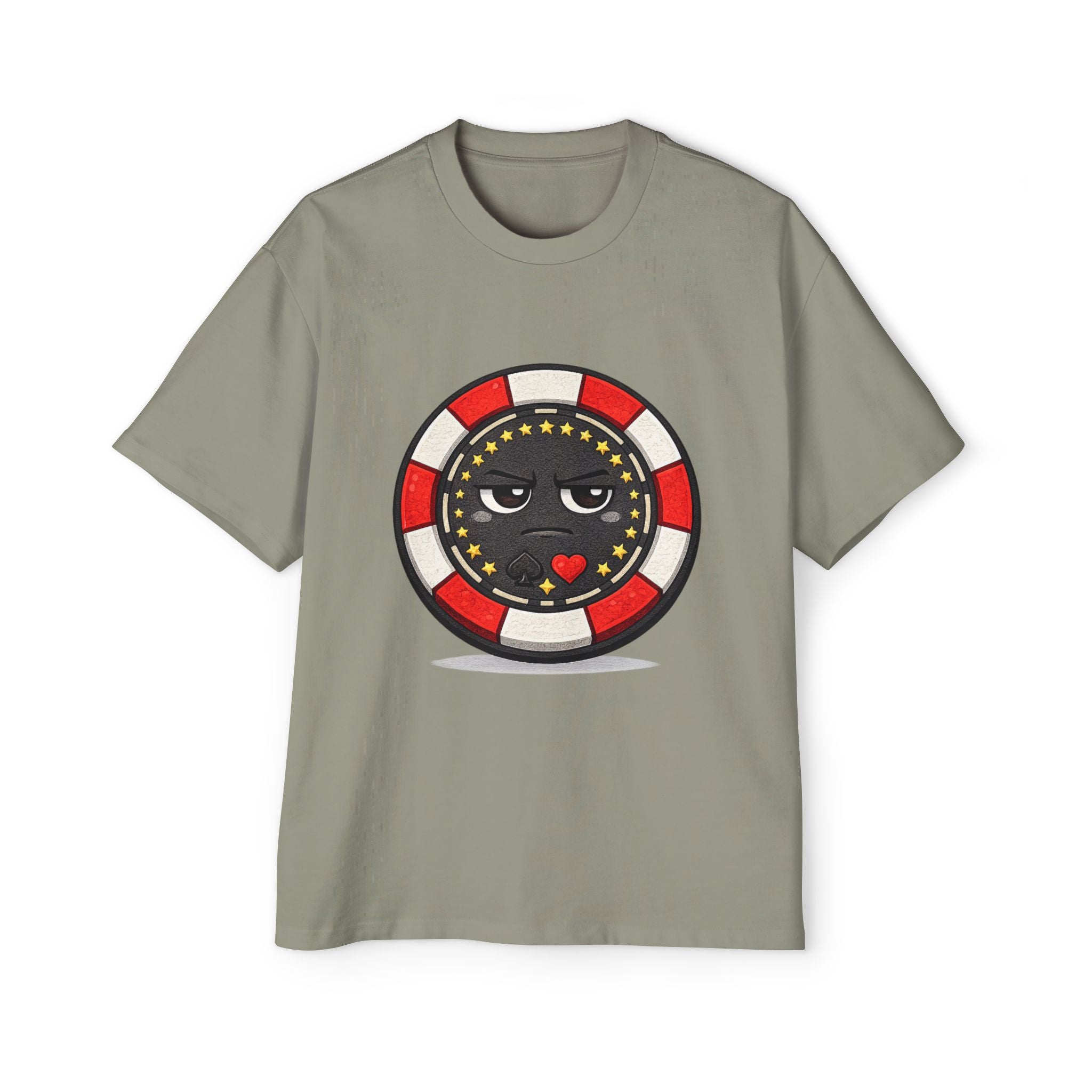 Poker Chip Emoji T‑Shirt — Serious face Casino Graphic Tee