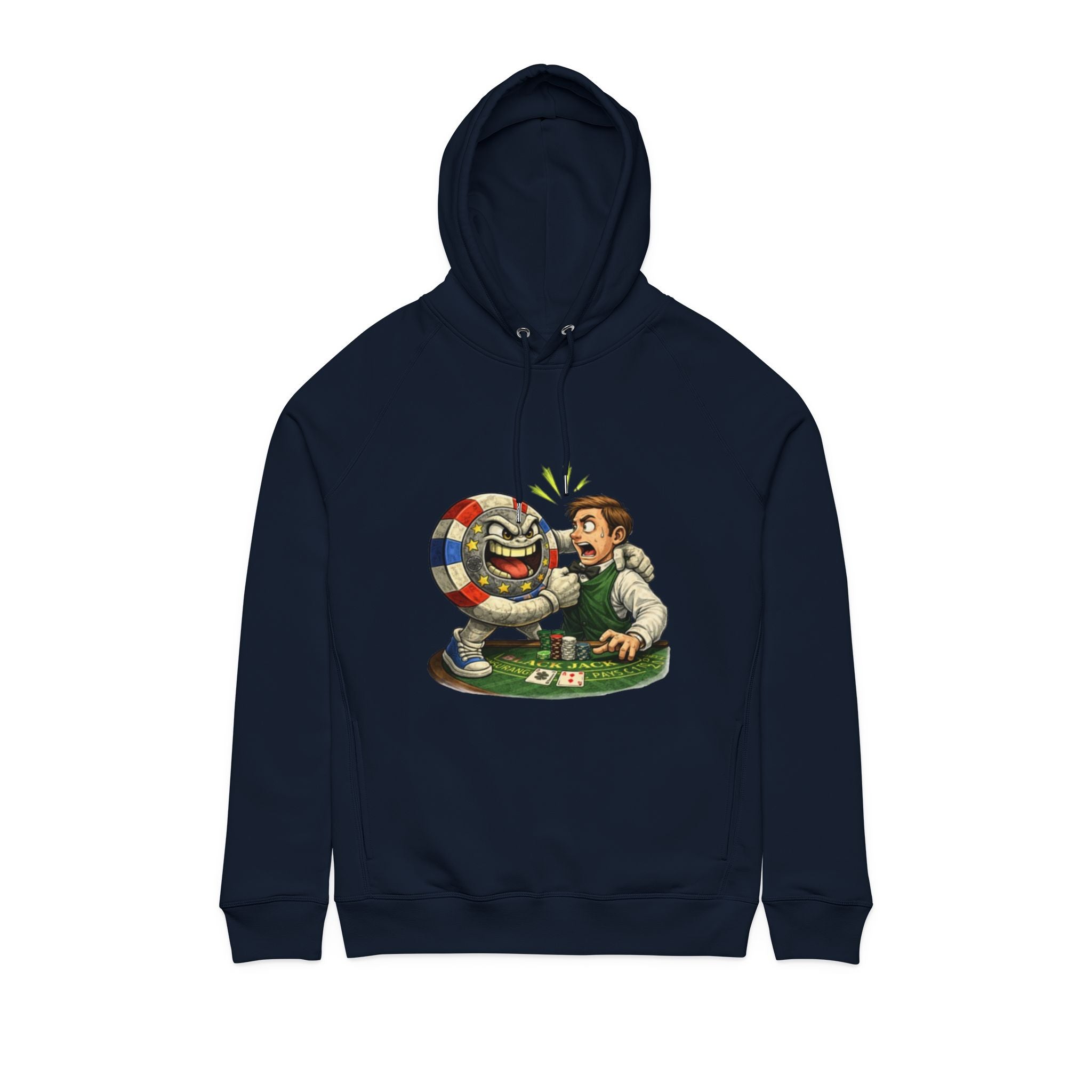 Casino Dealer vs. Chip Hoodie — Vintage Gambling Graphic Hoodie