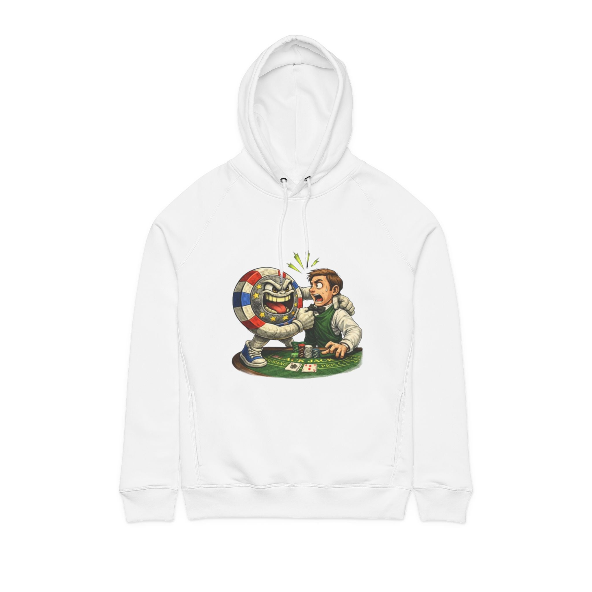 Casino Dealer vs. Chip Hoodie — Vintage Gambling Graphic Hoodie