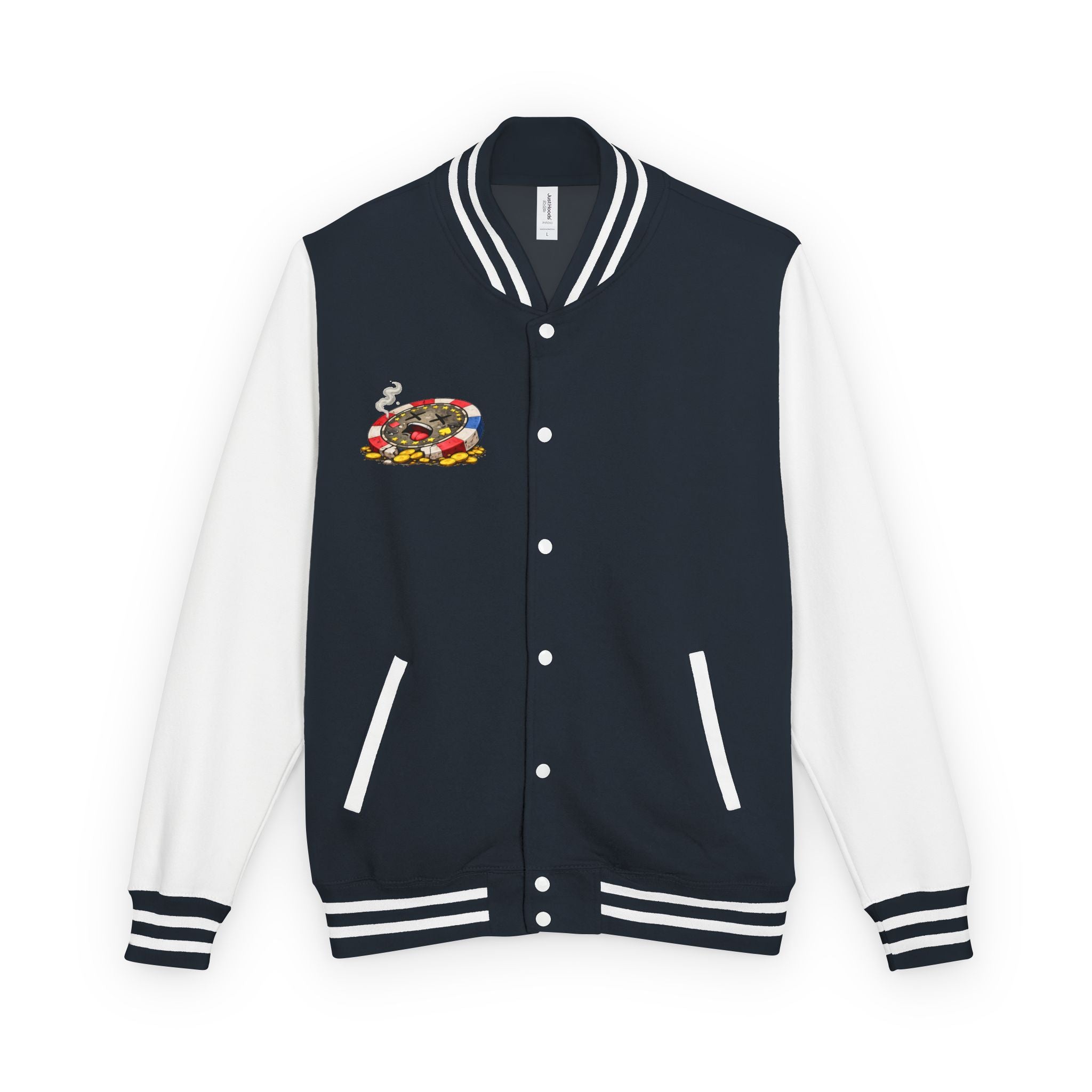 Casino Chip Varsity Jacket — Cute Lucky Chip Design