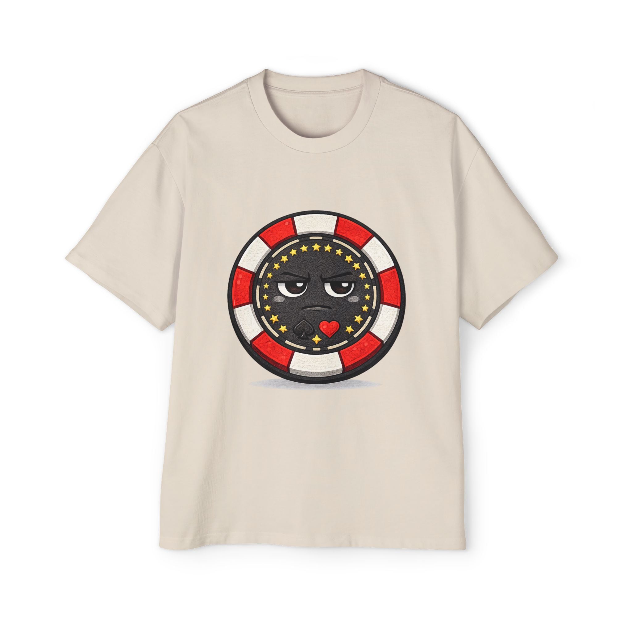 Poker Chip Emoji T‑Shirt — Serious face Casino Graphic Tee