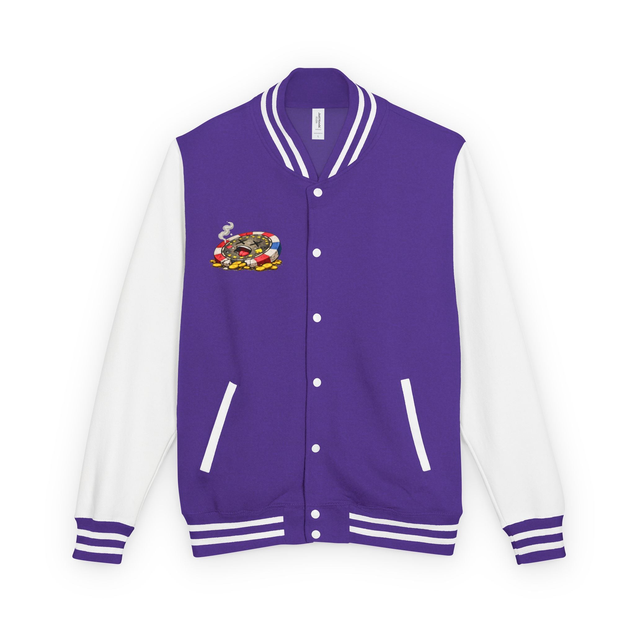 Casino Chip Varsity Jacket — Cute Lucky Chip Design