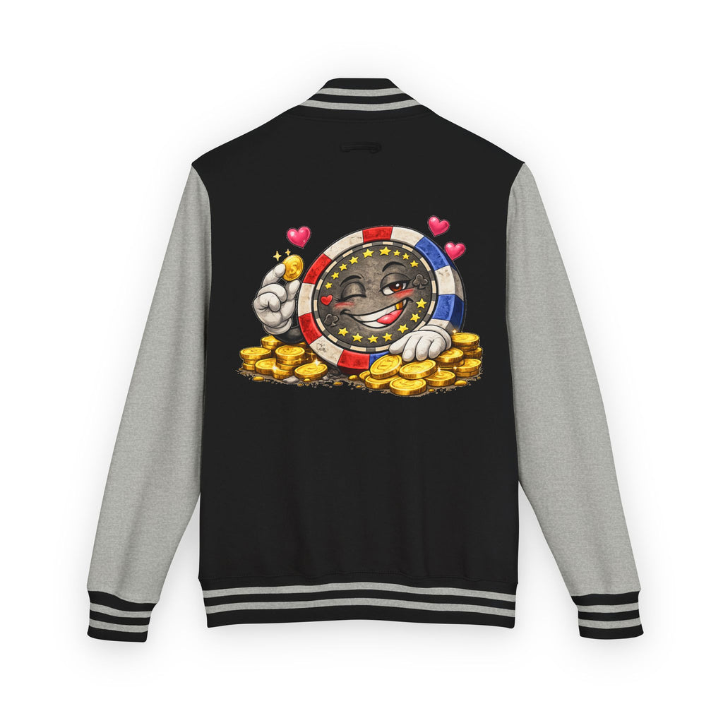 Casino Chip Varsity Jacket — Cute Lucky Chip Design