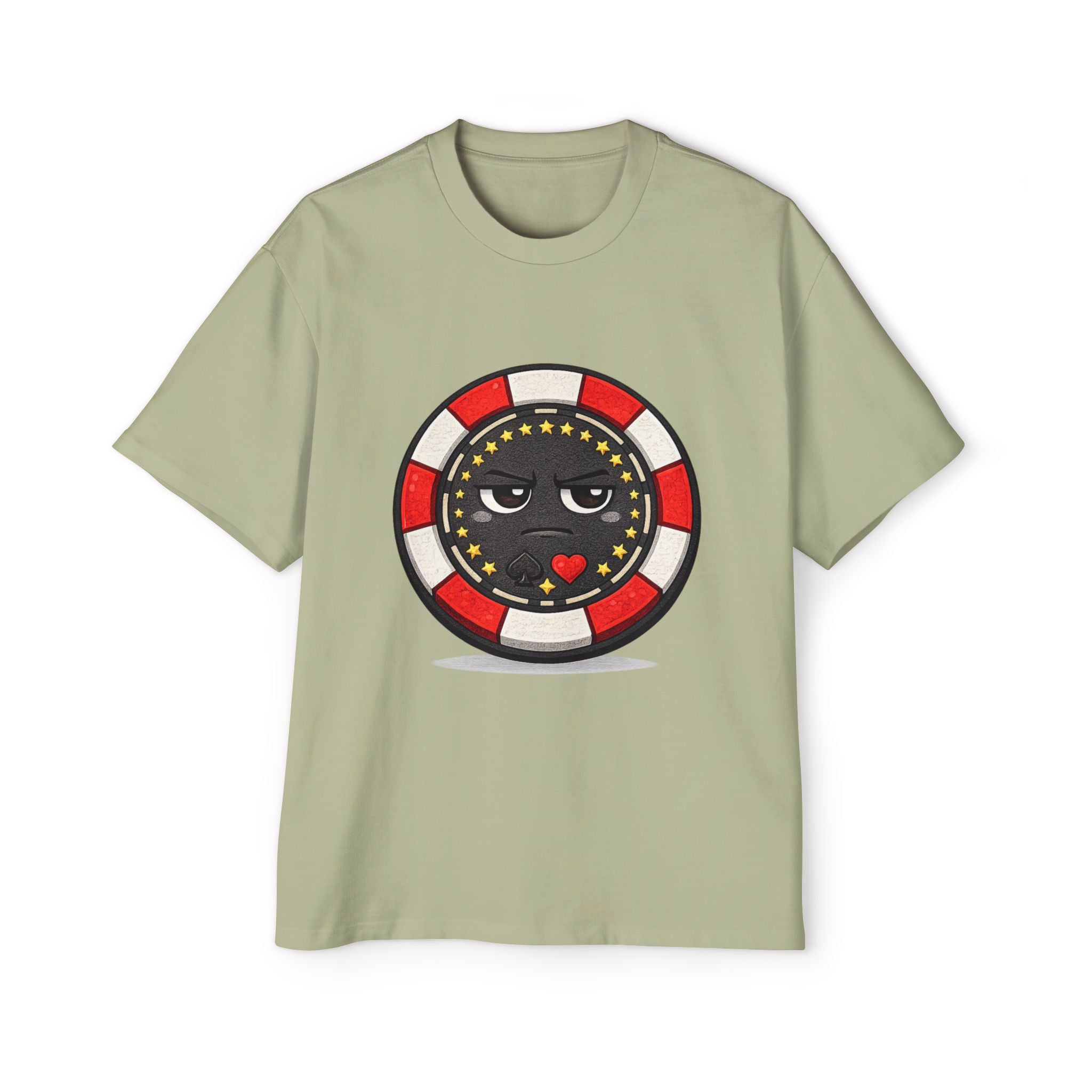 Poker Chip Emoji T‑Shirt — Serious face Casino Graphic Tee