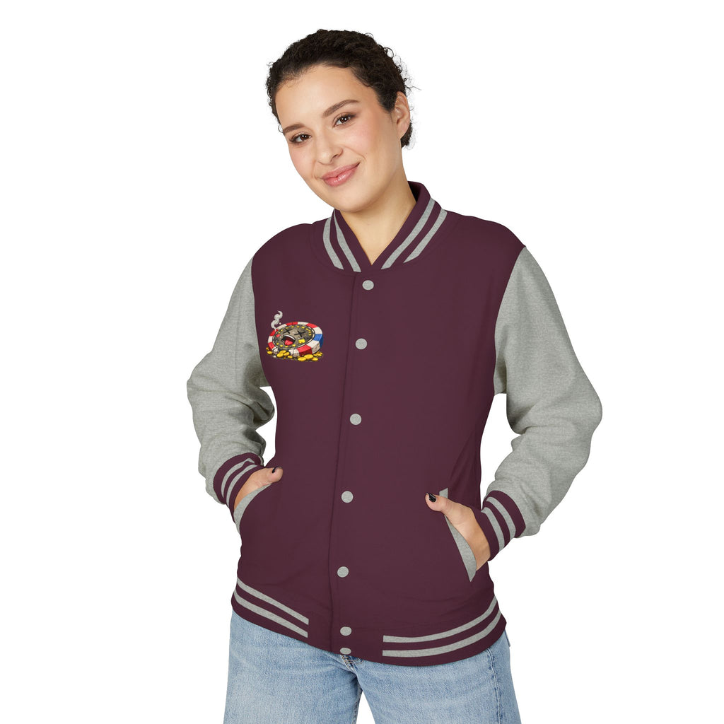 Casino Chip Varsity Jacket — Cute Lucky Chip Design