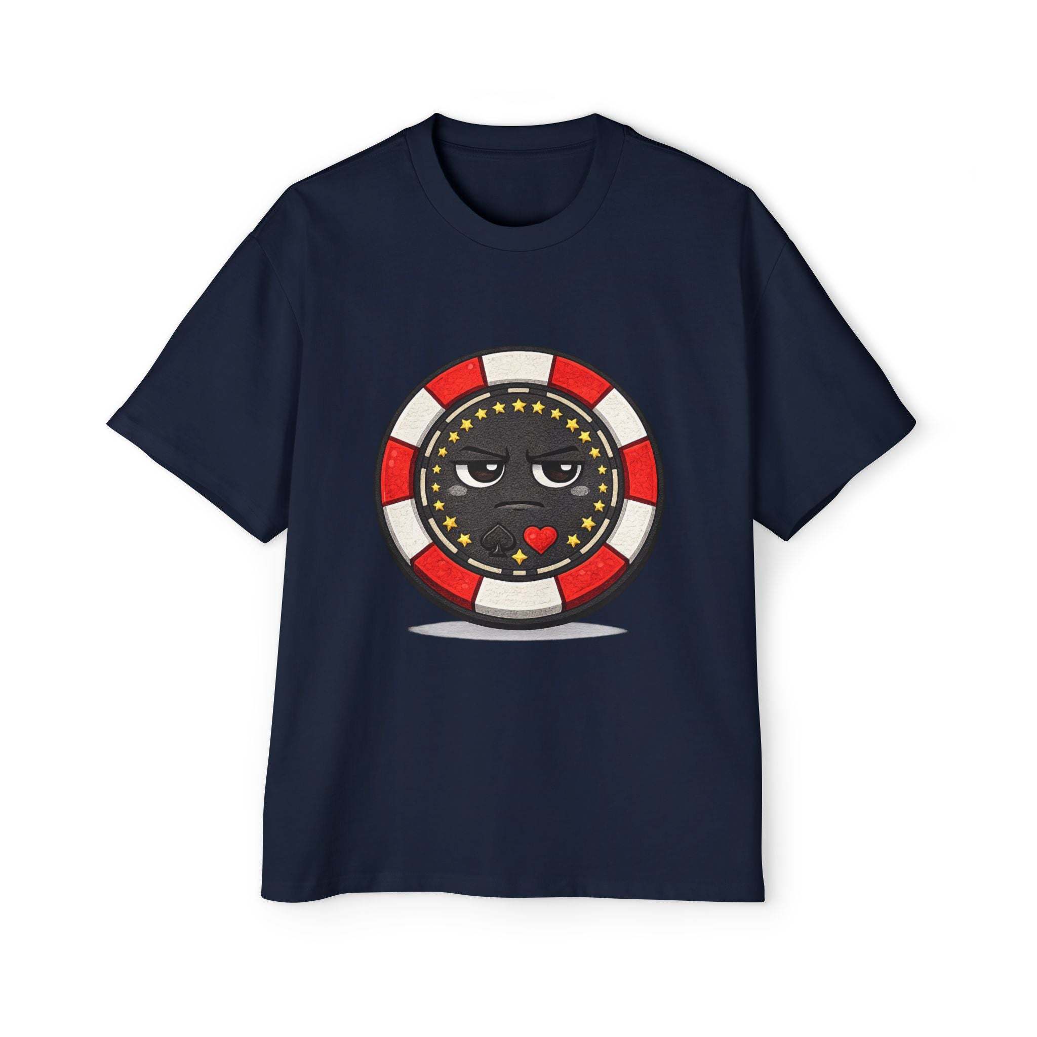 Poker Chip Emoji T‑Shirt — Serious face Casino Graphic Tee
