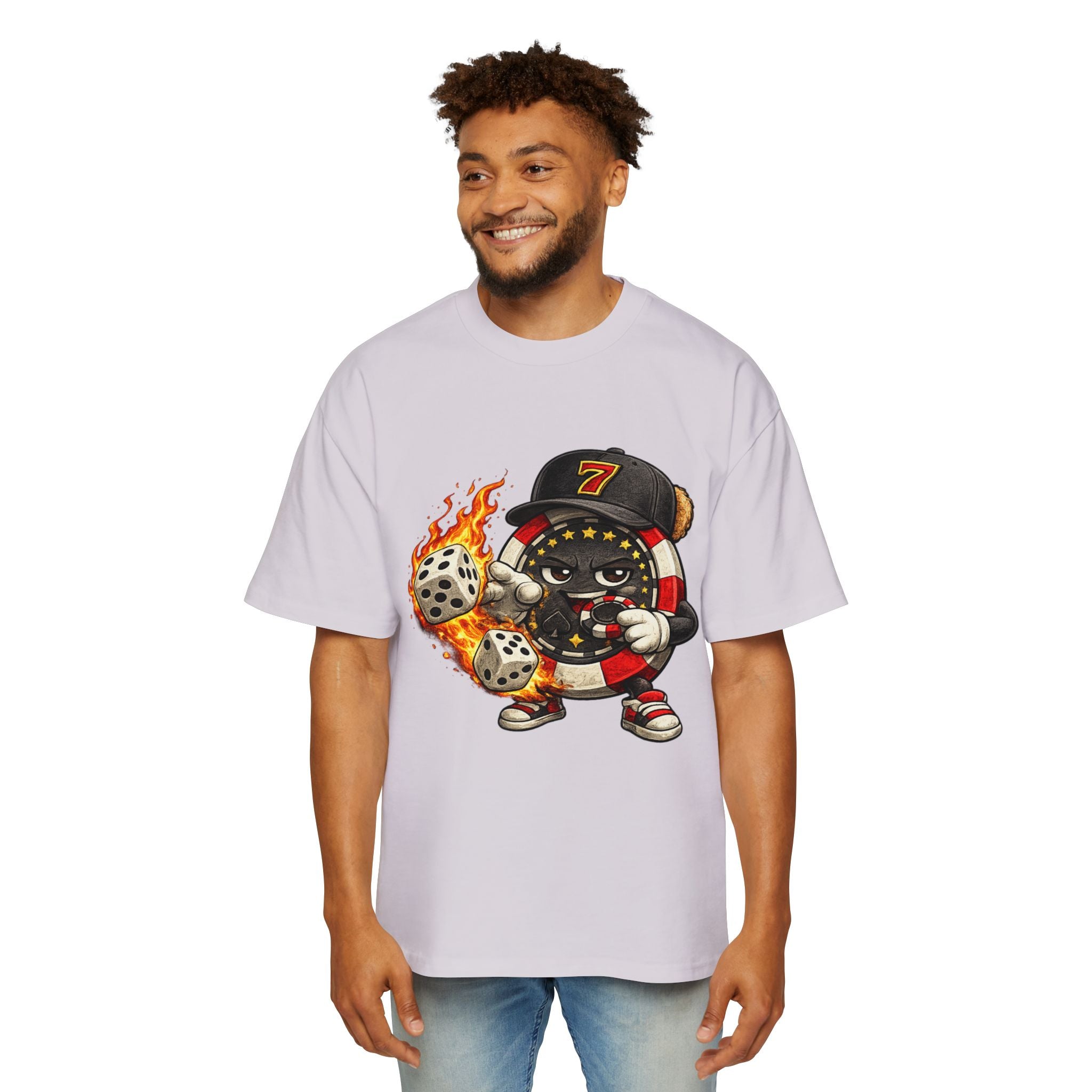Graphic Tee — Flaming Poker Chip Mascot  Character