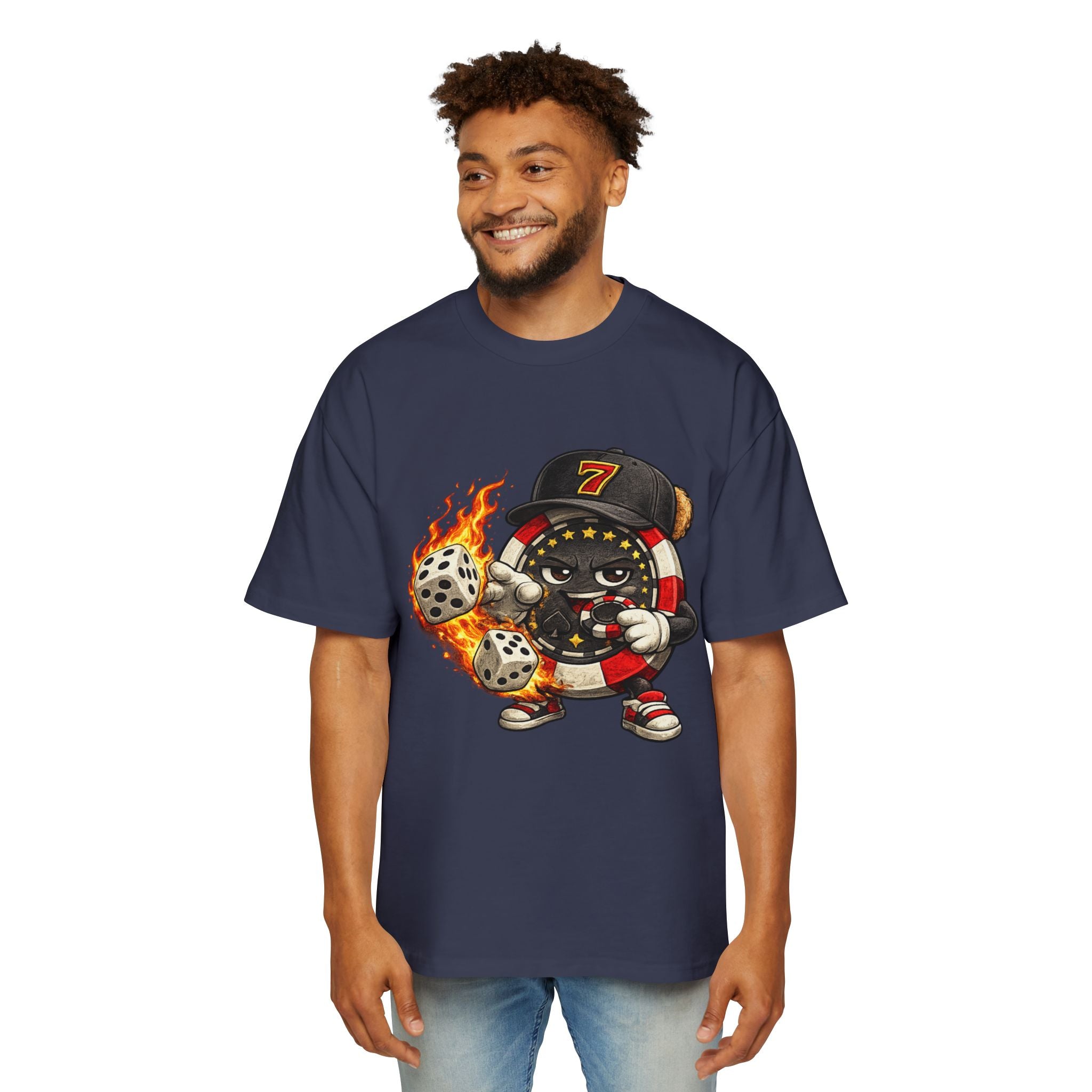 Graphic Tee — Flaming Poker Chip Mascot  Character