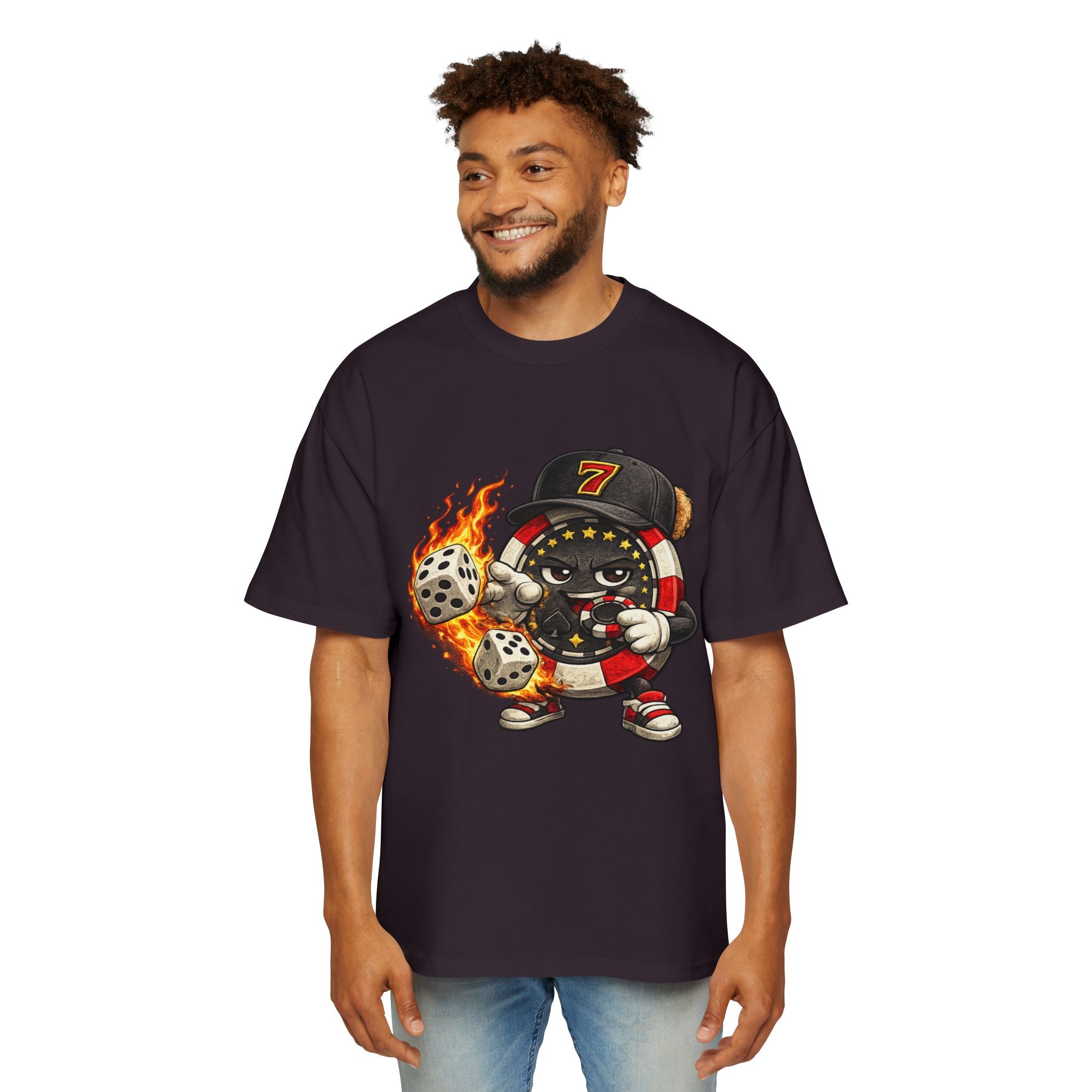 Graphic Tee — Flaming Poker Chip Mascot  Character