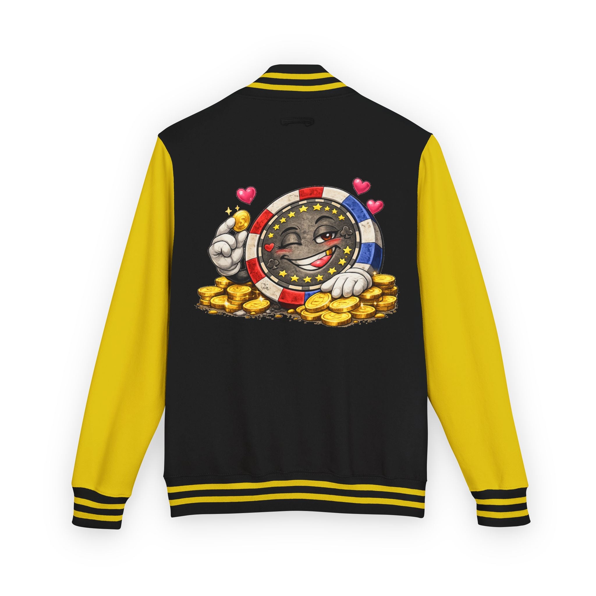 Casino Chip Varsity Jacket — Cute Lucky Chip Design