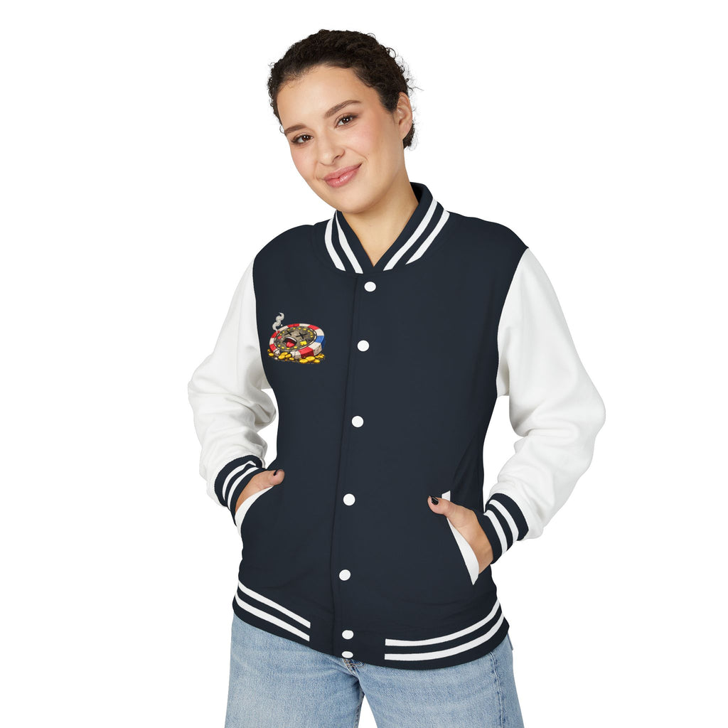 Casino Chip Varsity Jacket — Cute Lucky Chip Design