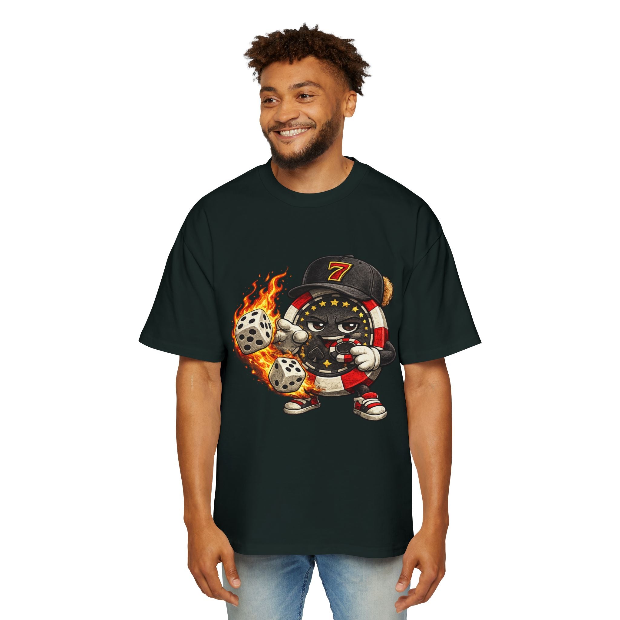 Graphic Tee — Flaming Poker Chip Mascot  Character