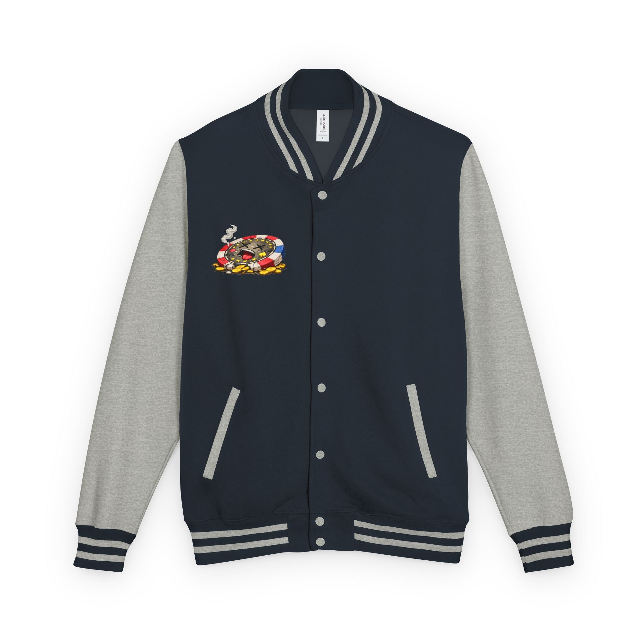 Casino Chip Varsity Jacket — Cute Lucky Chip Design