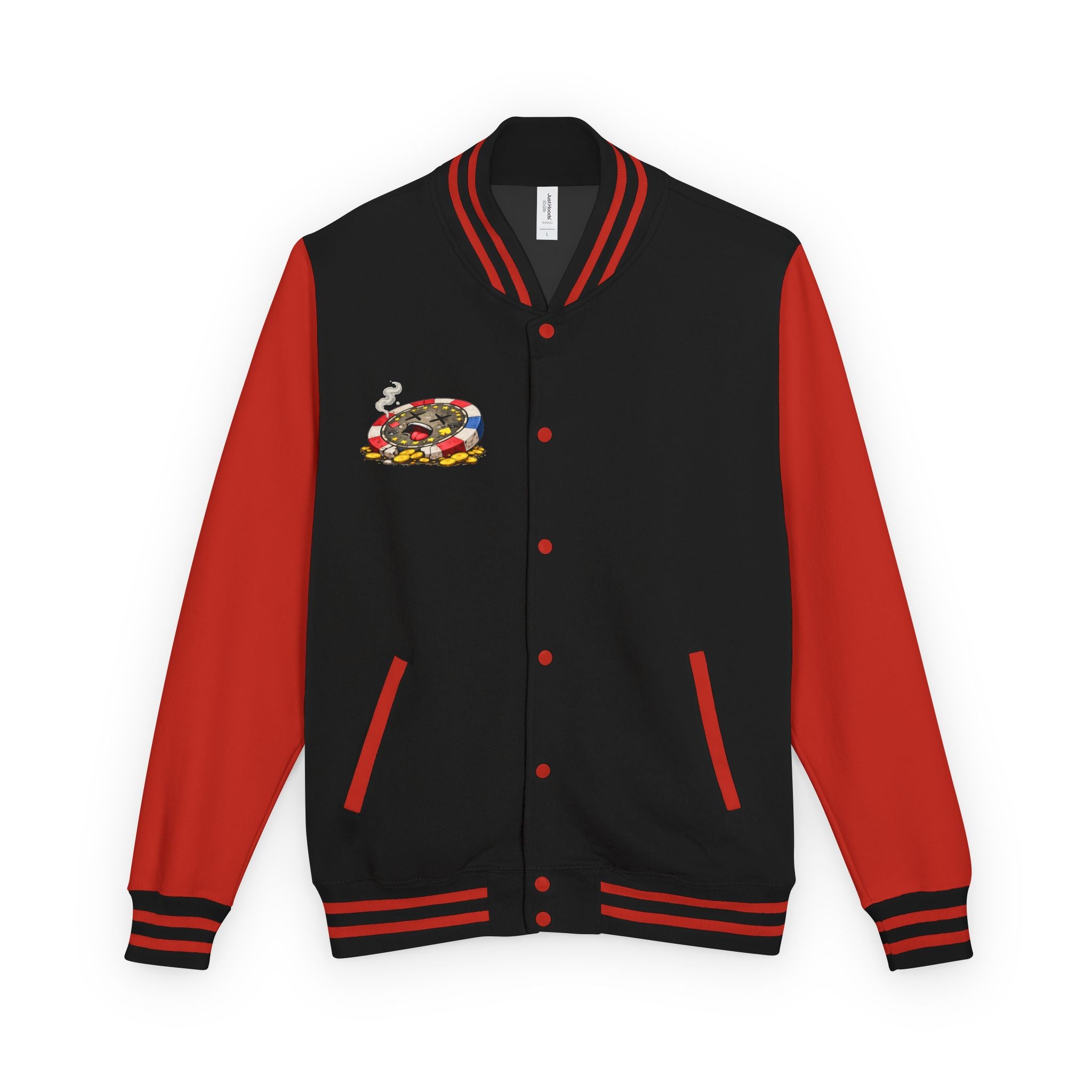 Casino Chip Varsity Jacket — Cute Lucky Chip Design