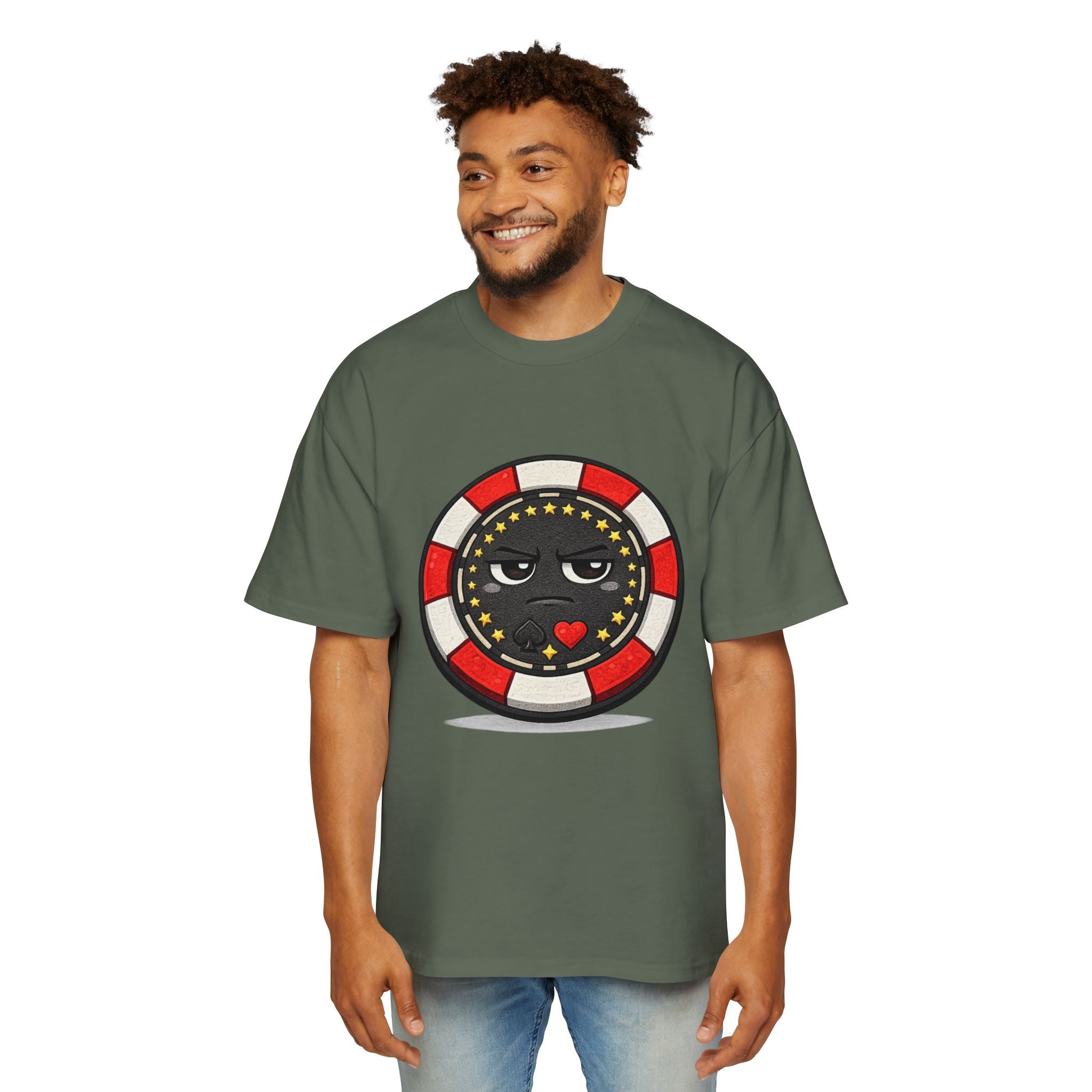 Poker Chip Emoji T‑Shirt — Serious face Casino Graphic Tee