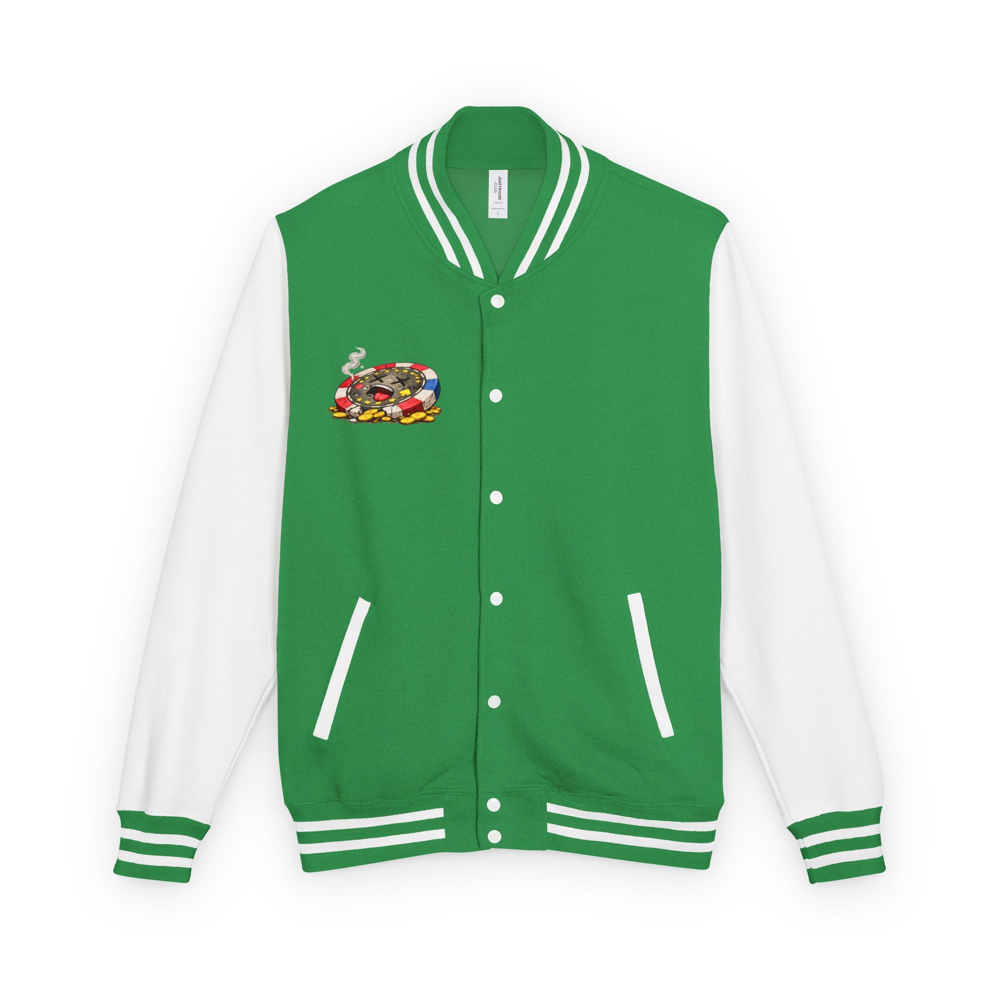 Casino Chip Varsity Jacket — Cute Lucky Chip Design