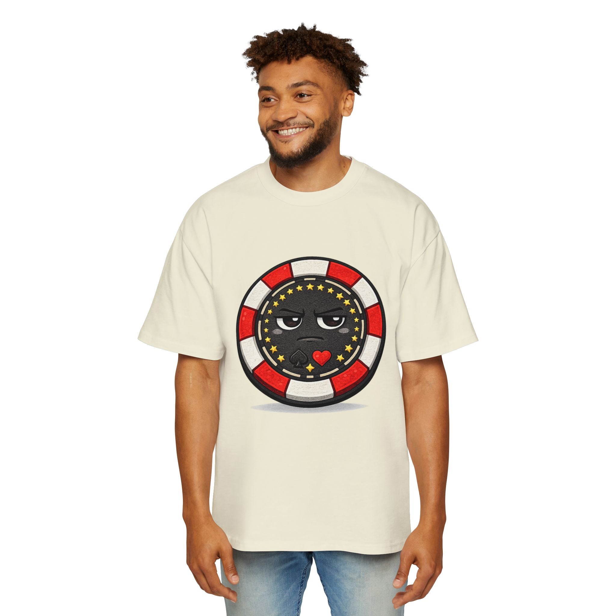 Poker Chip Emoji T‑Shirt — Serious face Casino Graphic Tee