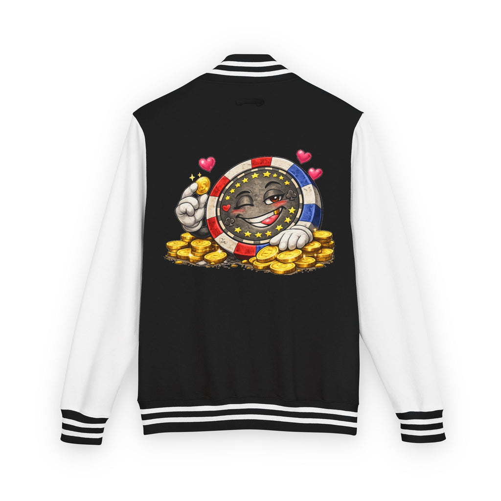 Casino Chip Varsity Jacket — Cute Lucky Chip Design