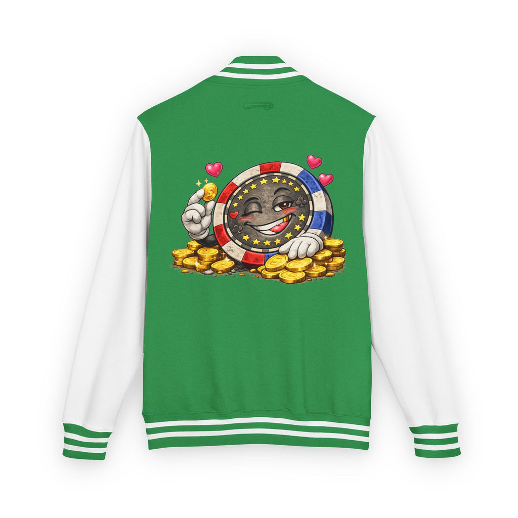Casino Chip Varsity Jacket — Cute Lucky Chip Design