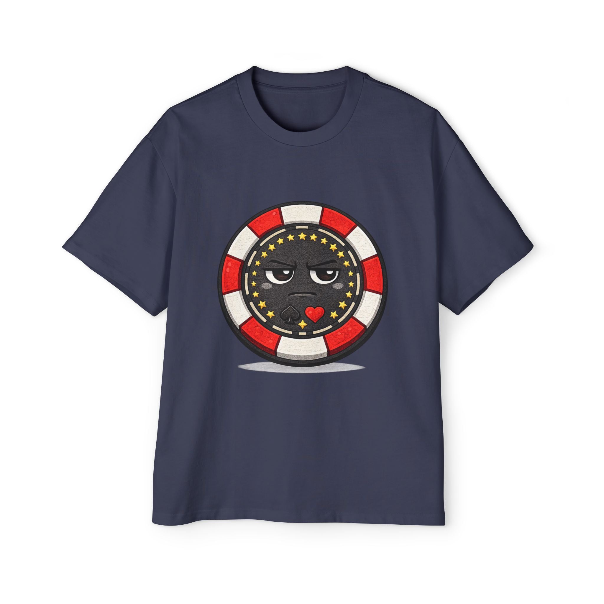 Poker Chip Emoji T‑Shirt — Serious face Casino Graphic Tee