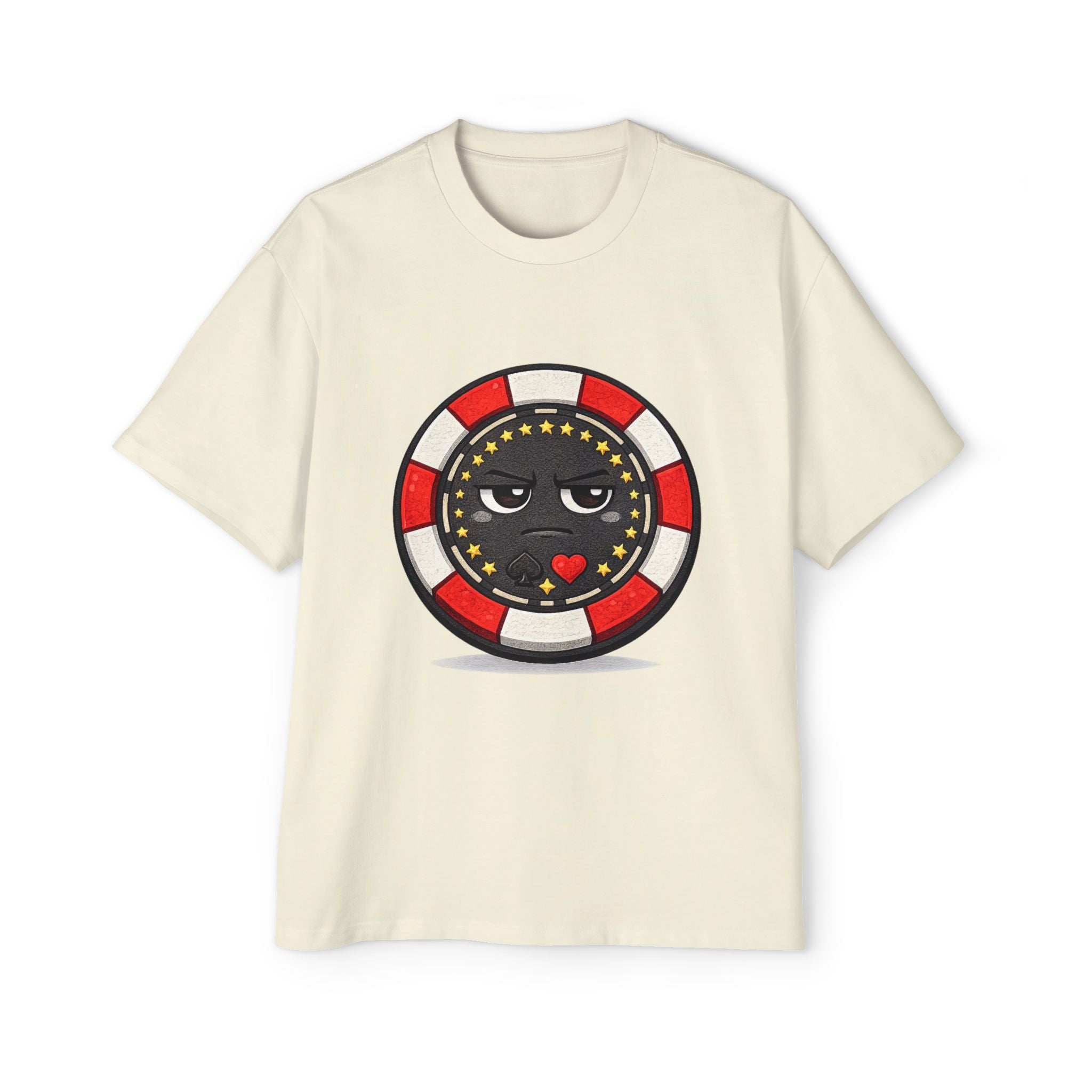 Poker Chip Emoji T‑Shirt — Serious face Casino Graphic Tee