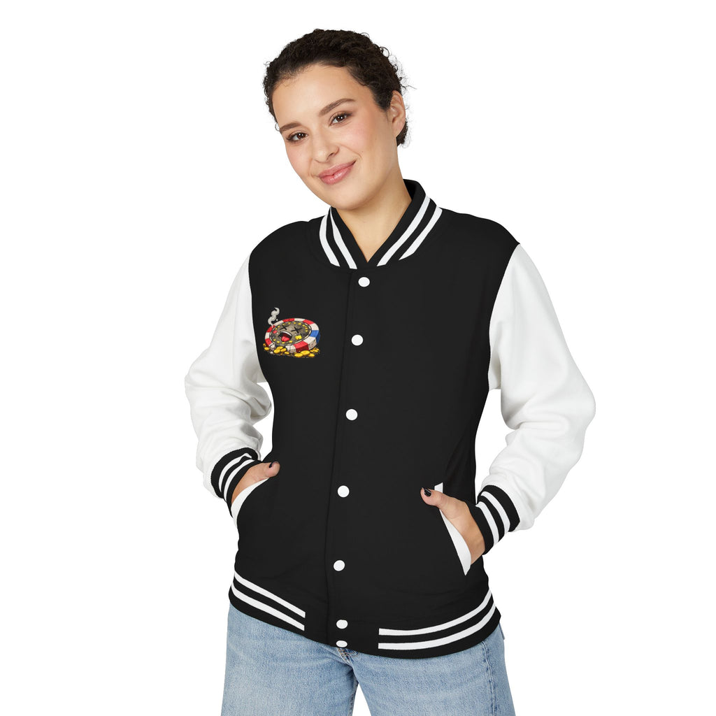 Casino Chip Varsity Jacket — Cute Lucky Chip Design
