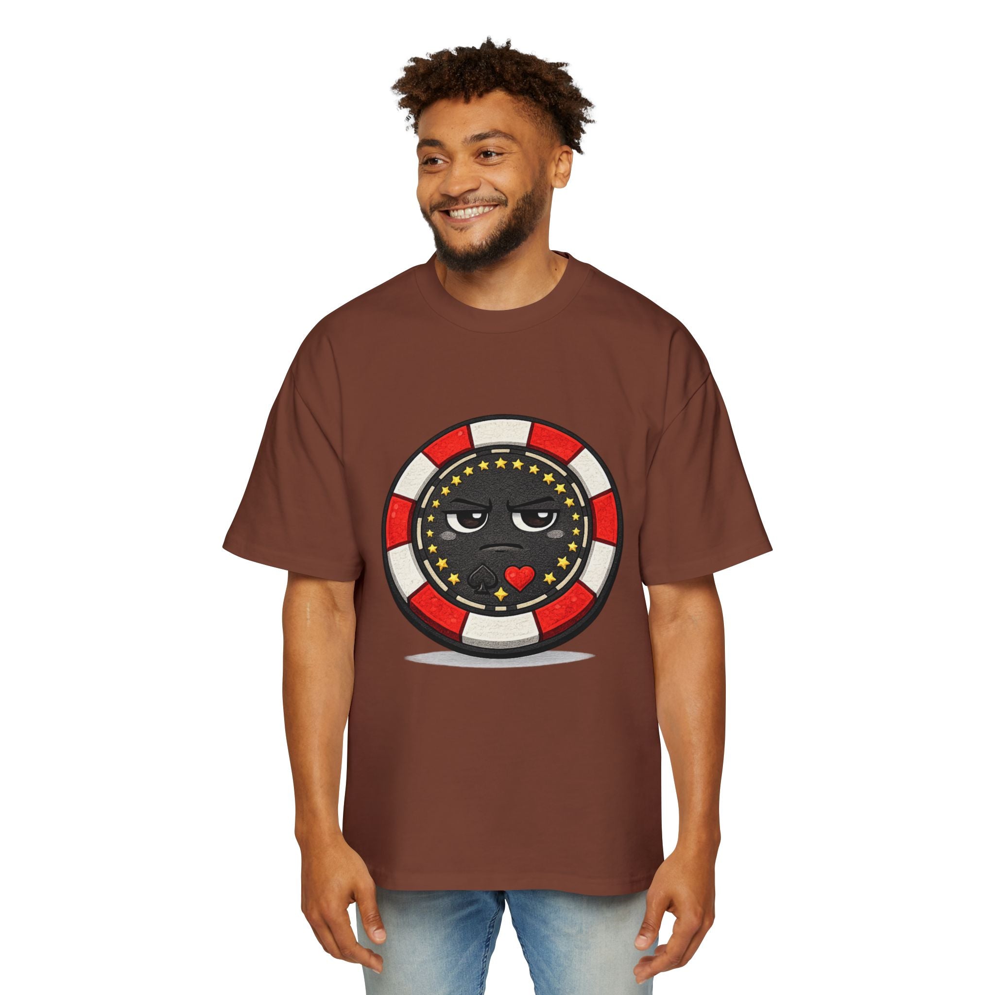 Poker Chip Emoji T‑Shirt — Serious face Casino Graphic Tee