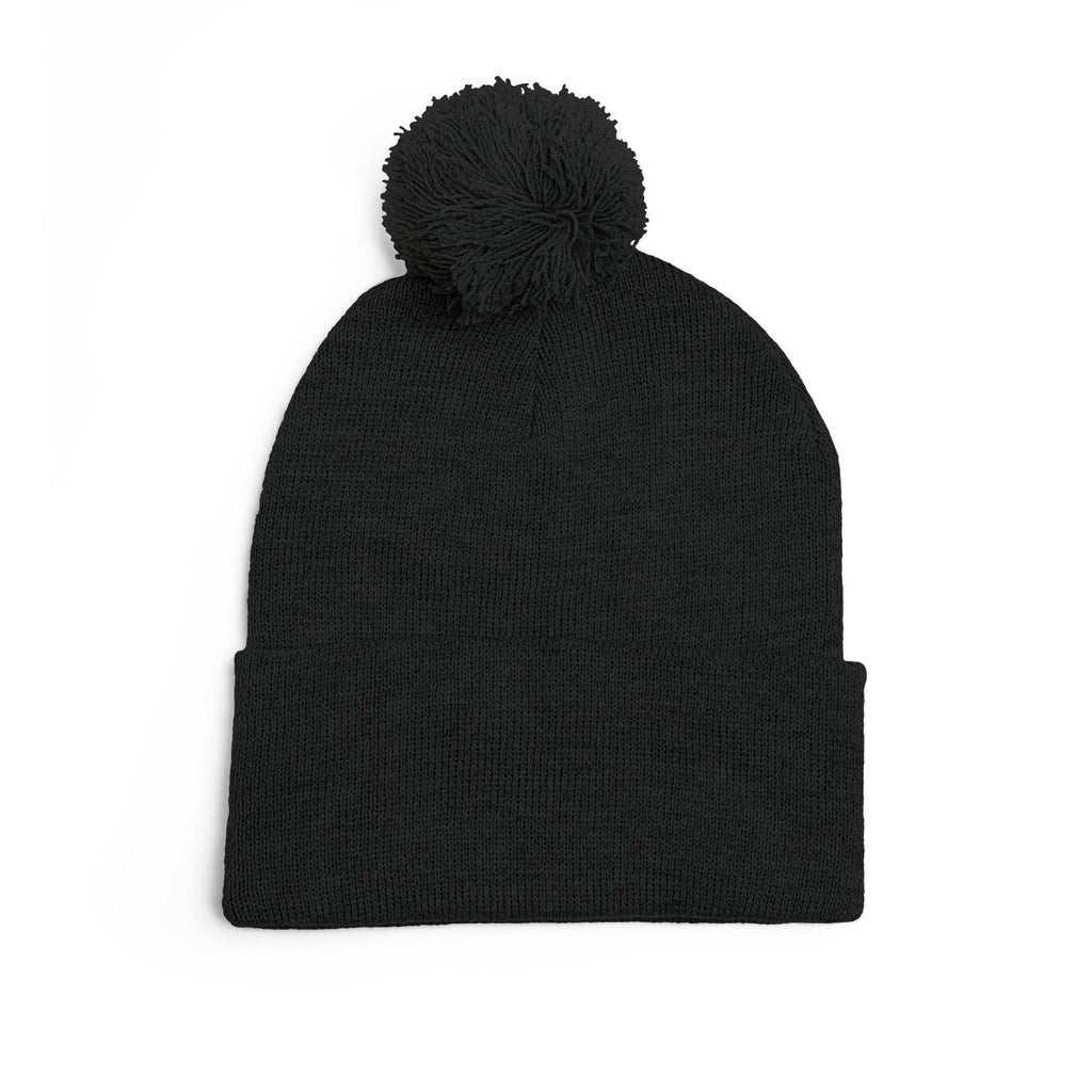 Embroidered Gold Fry Pom-Pom Beanie