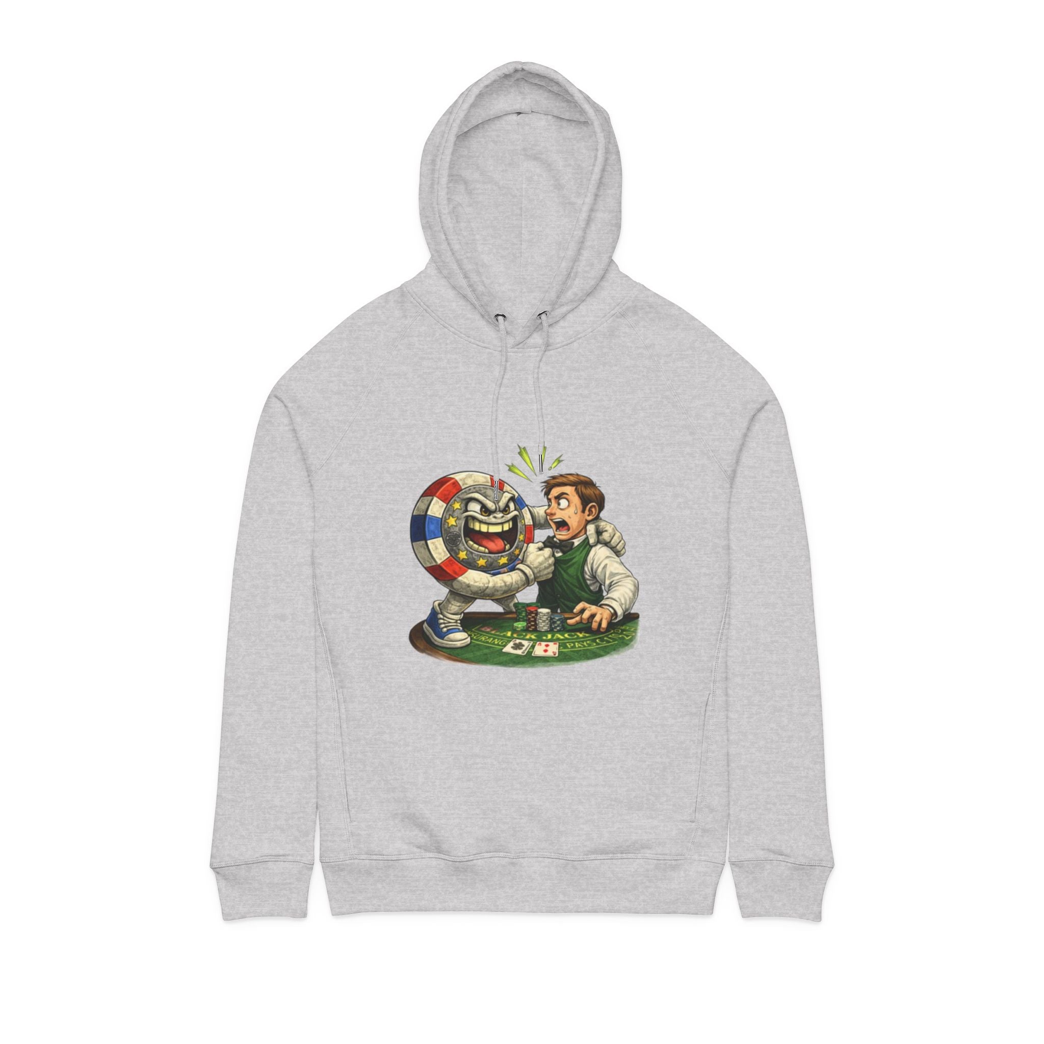 Casino Dealer vs. Chip Hoodie — Vintage Gambling Graphic Hoodie