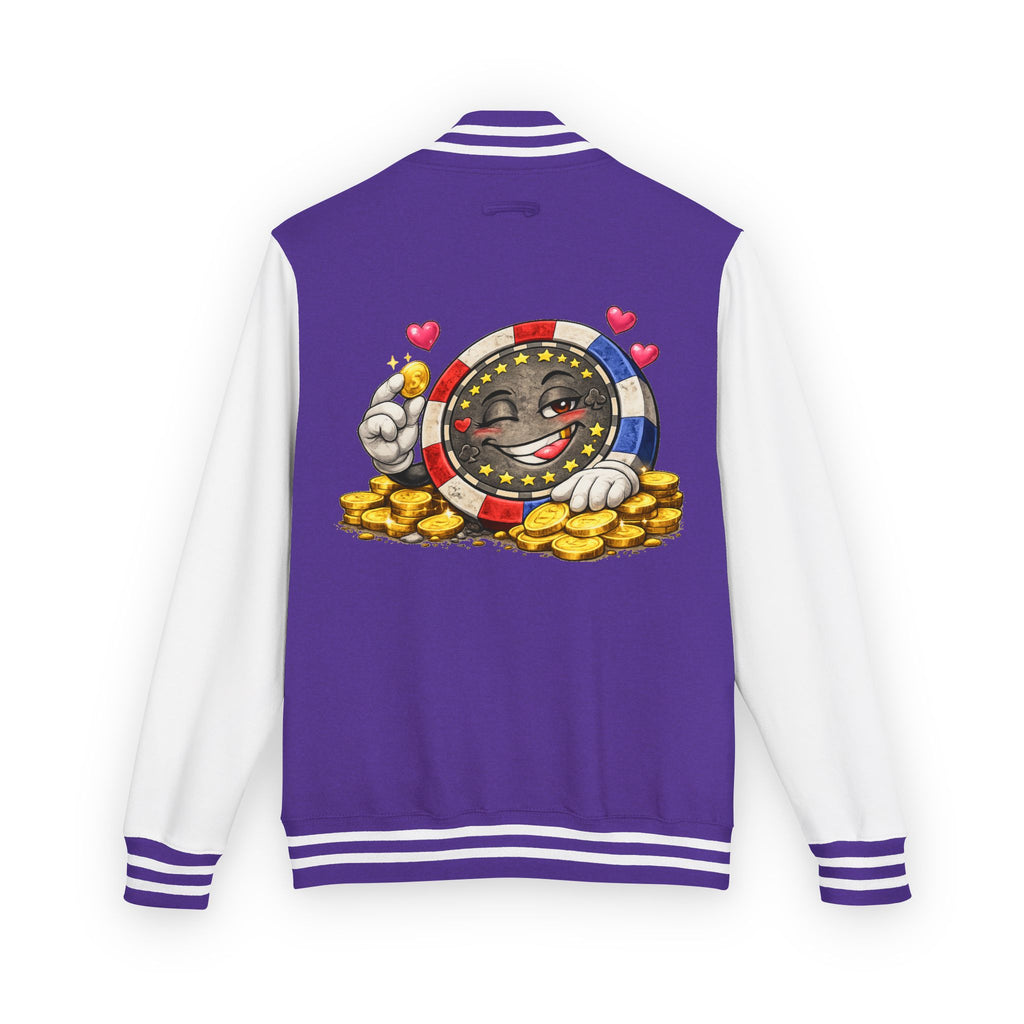 Casino Chip Varsity Jacket — Cute Lucky Chip Design
