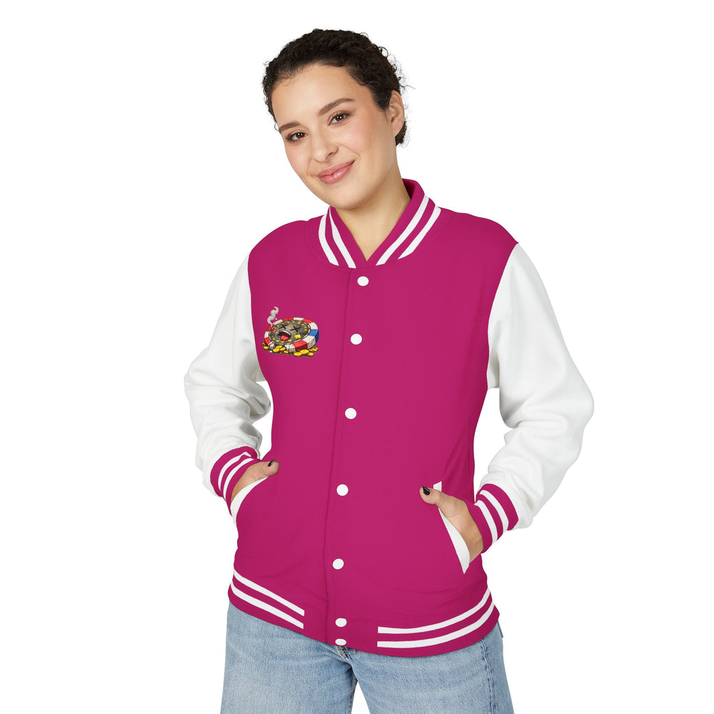 Casino Chip Varsity Jacket — Cute Lucky Chip Design