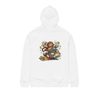 Poker Chip & Degen Monkey Hoodie — Casino Chips & Cards Graphic Pullover