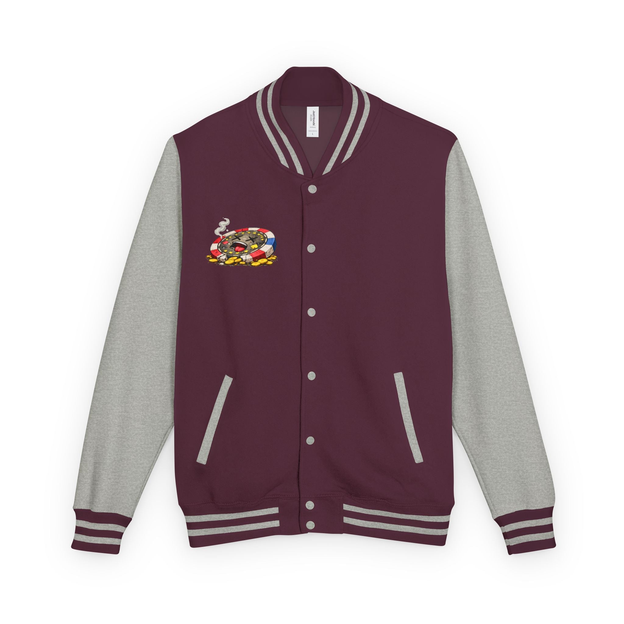 Casino Chip Varsity Jacket — Cute Lucky Chip Design