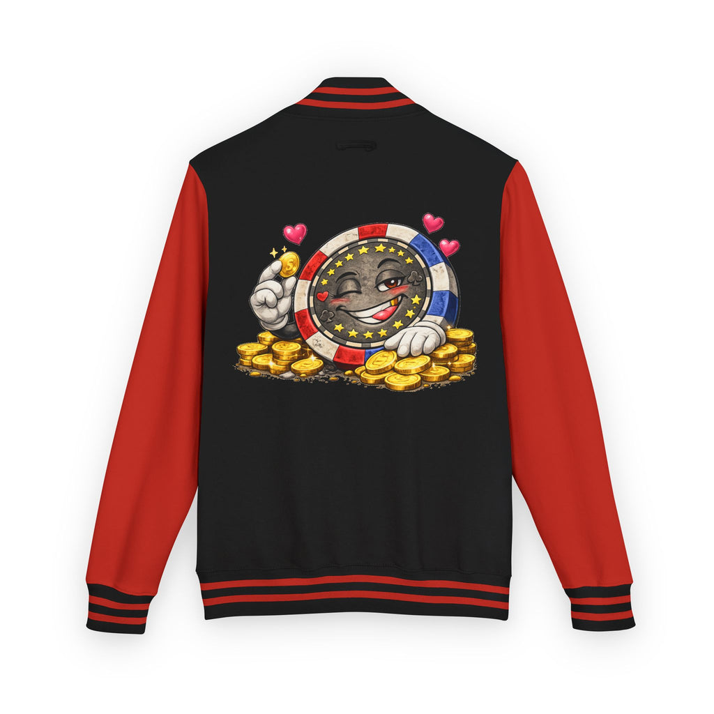 Casino Chip Varsity Jacket — Cute Lucky Chip Design