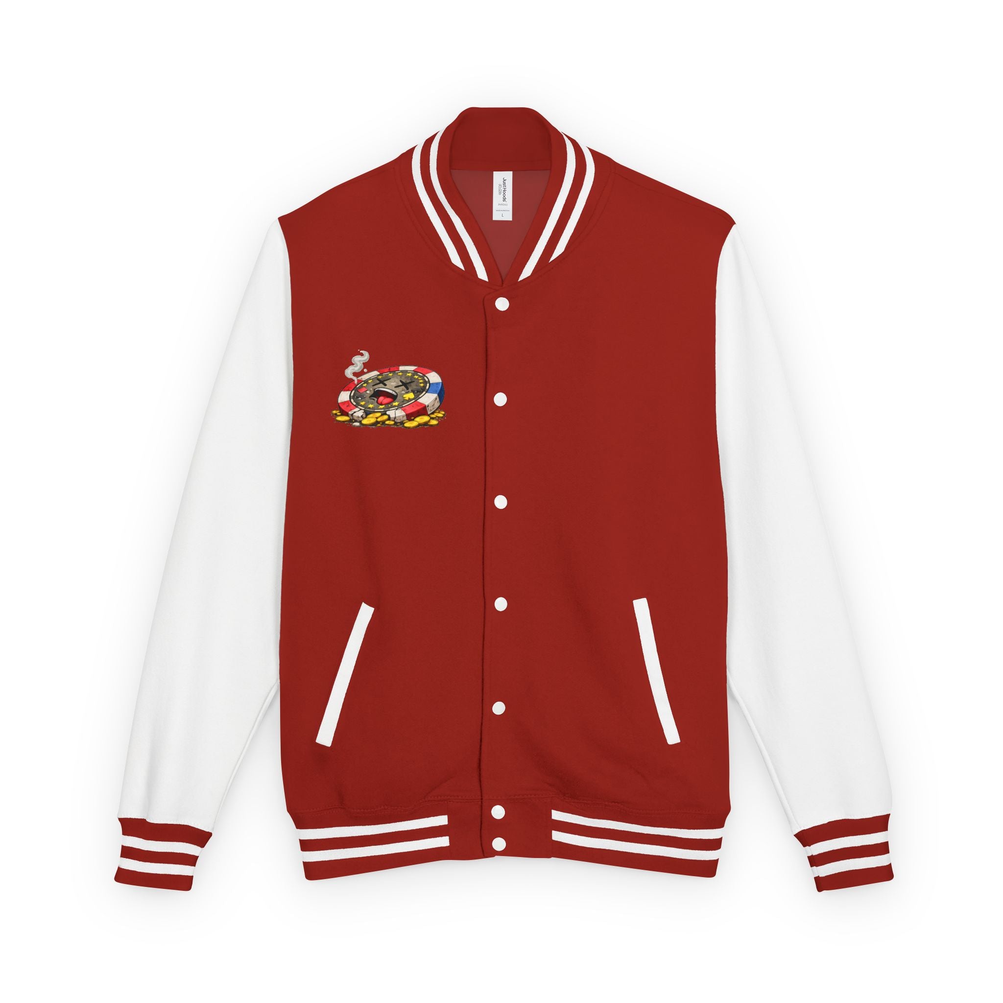 Casino Chip Varsity Jacket — Cute Lucky Chip Design