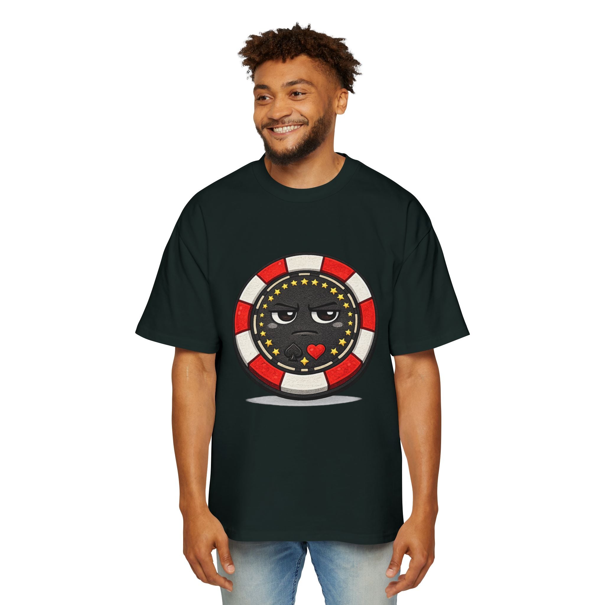 Poker Chip Emoji T‑Shirt — Serious face Casino Graphic Tee