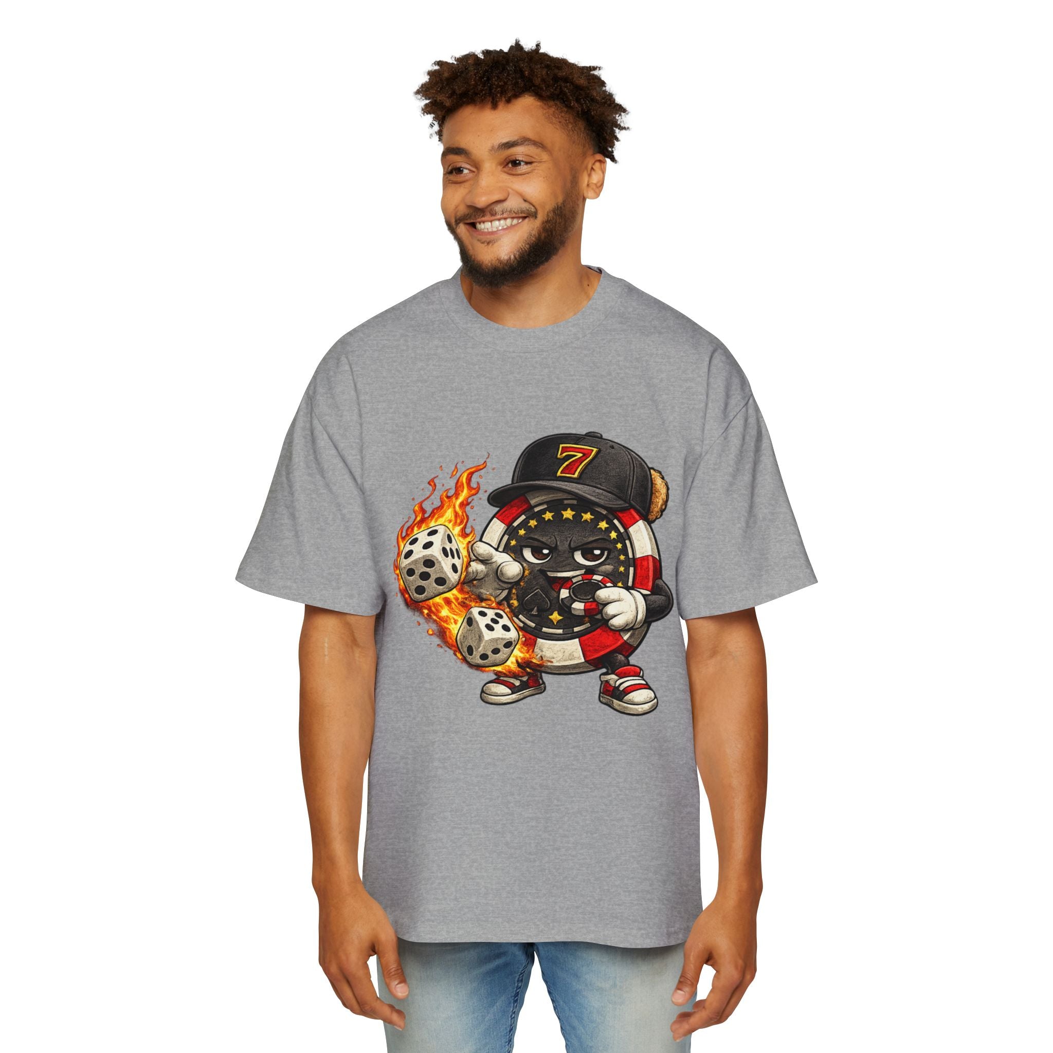 Graphic Tee — Flaming Poker Chip Mascot  Character