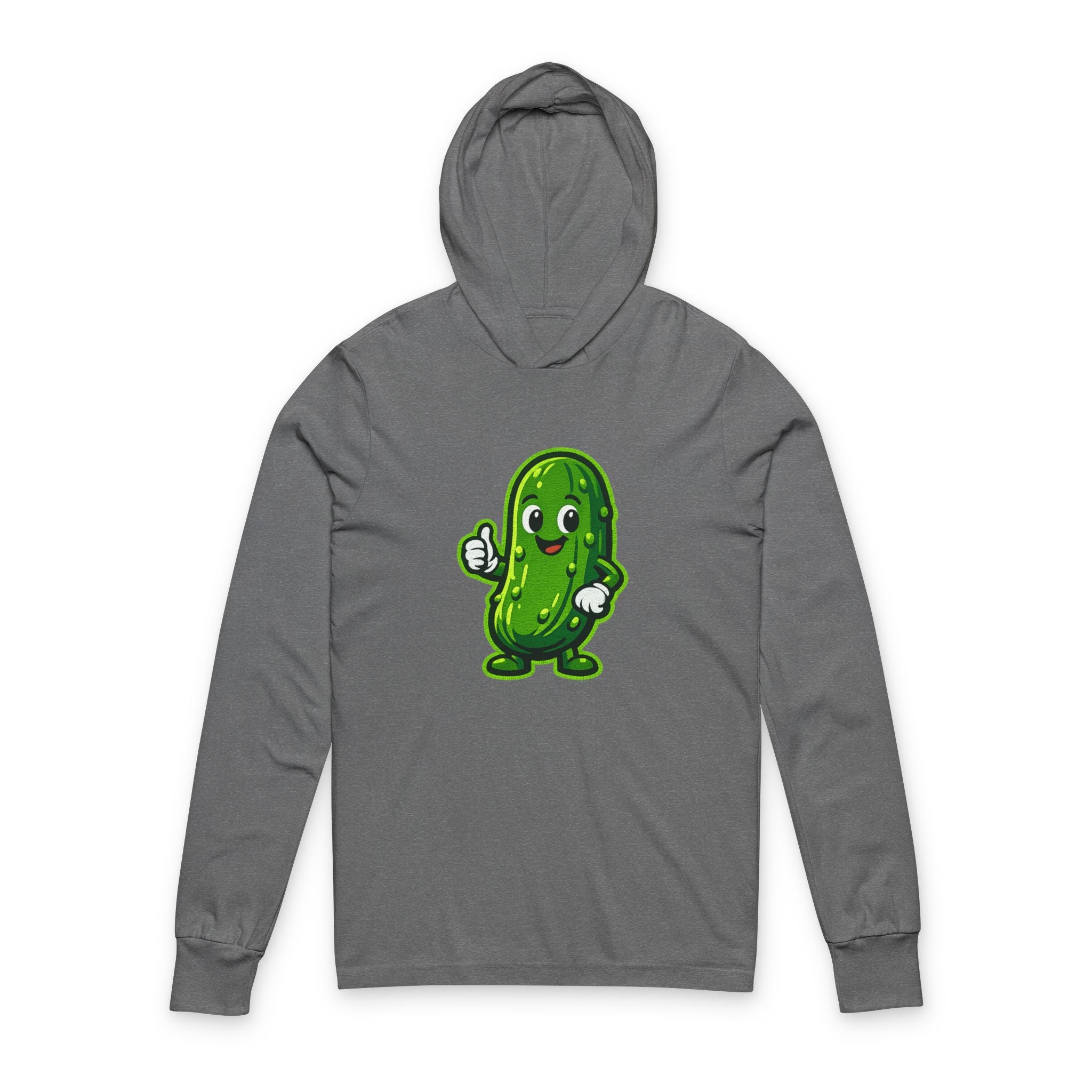 Pickle Buddy Hooded Long-Sleeve Tee — Cute Cartoon Pickle Graphic