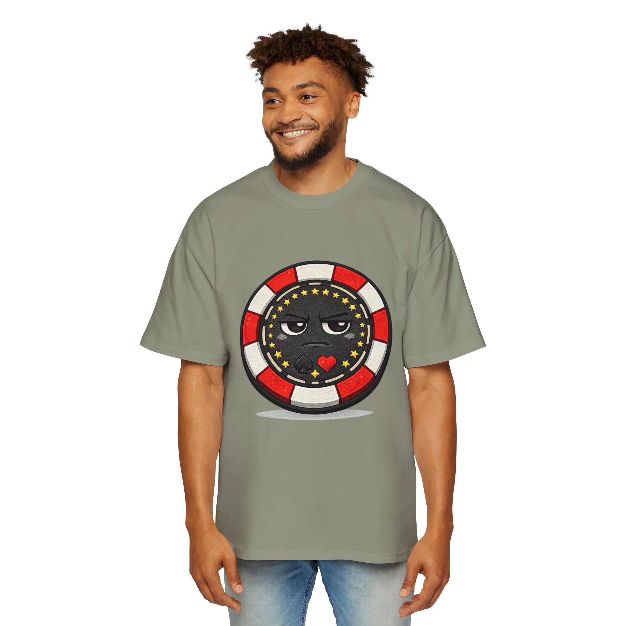 Poker Chip Emoji T‑Shirt — Serious face Casino Graphic Tee