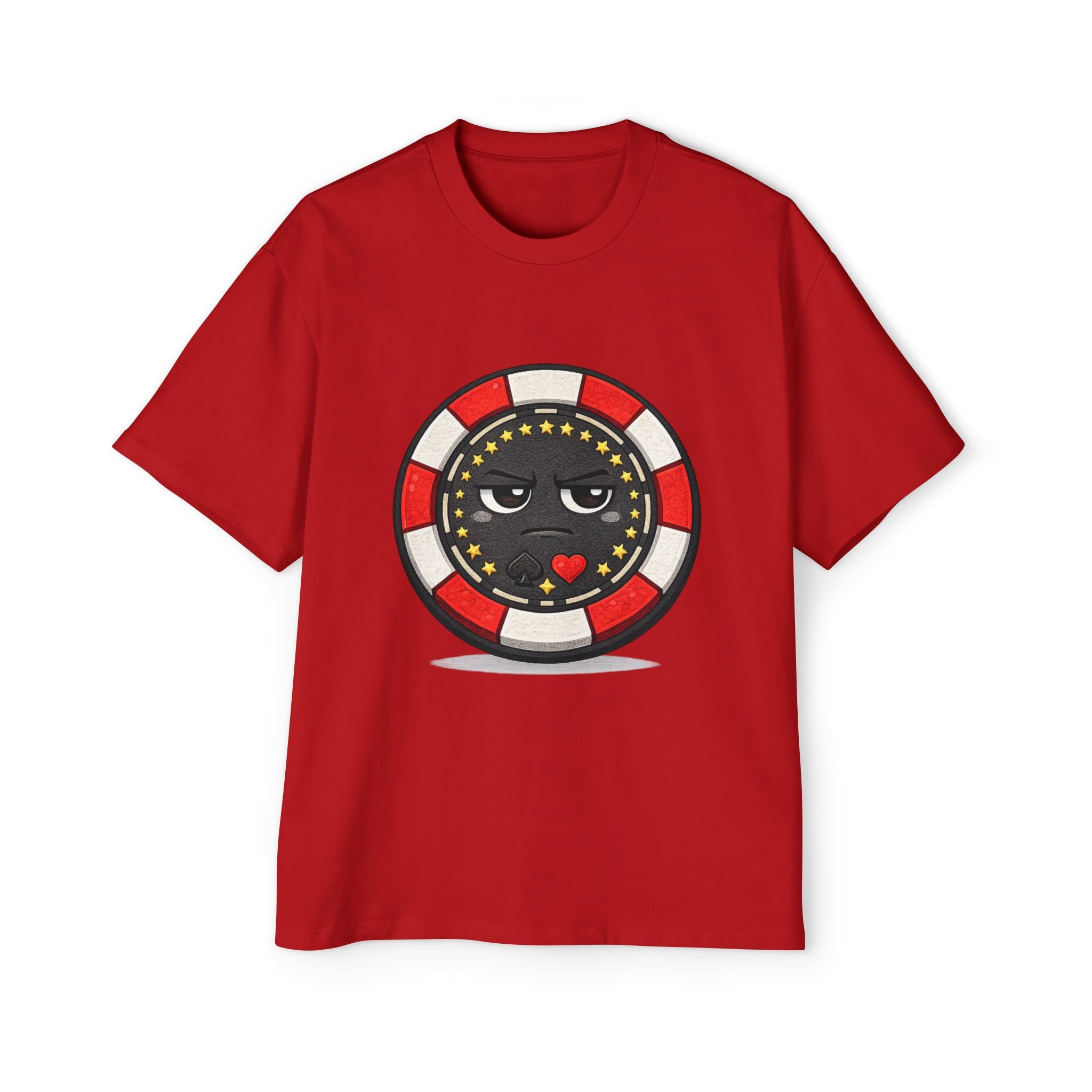 Poker Chip Emoji T‑Shirt — Serious face Casino Graphic Tee